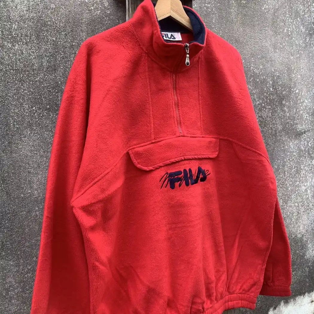 Fila × Vintage 1990’s Vintage Fila QuarterZip Pullover Baggy Sweater Jacket Size US XL / EU 56 / 4 - 2 Thumbnail