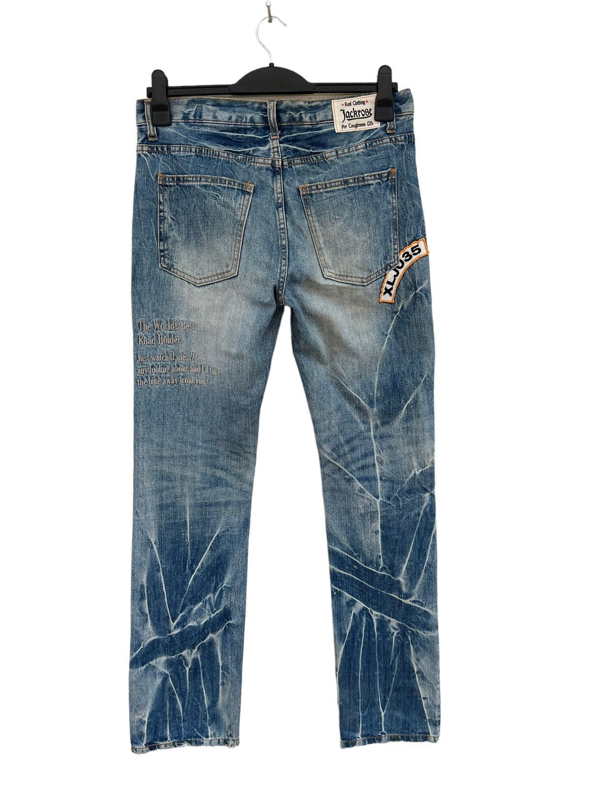 JACKROSE Jackrose Bleached Distressed Denim Patches Denim Jeans Size US 31 - 15 Thumbnail