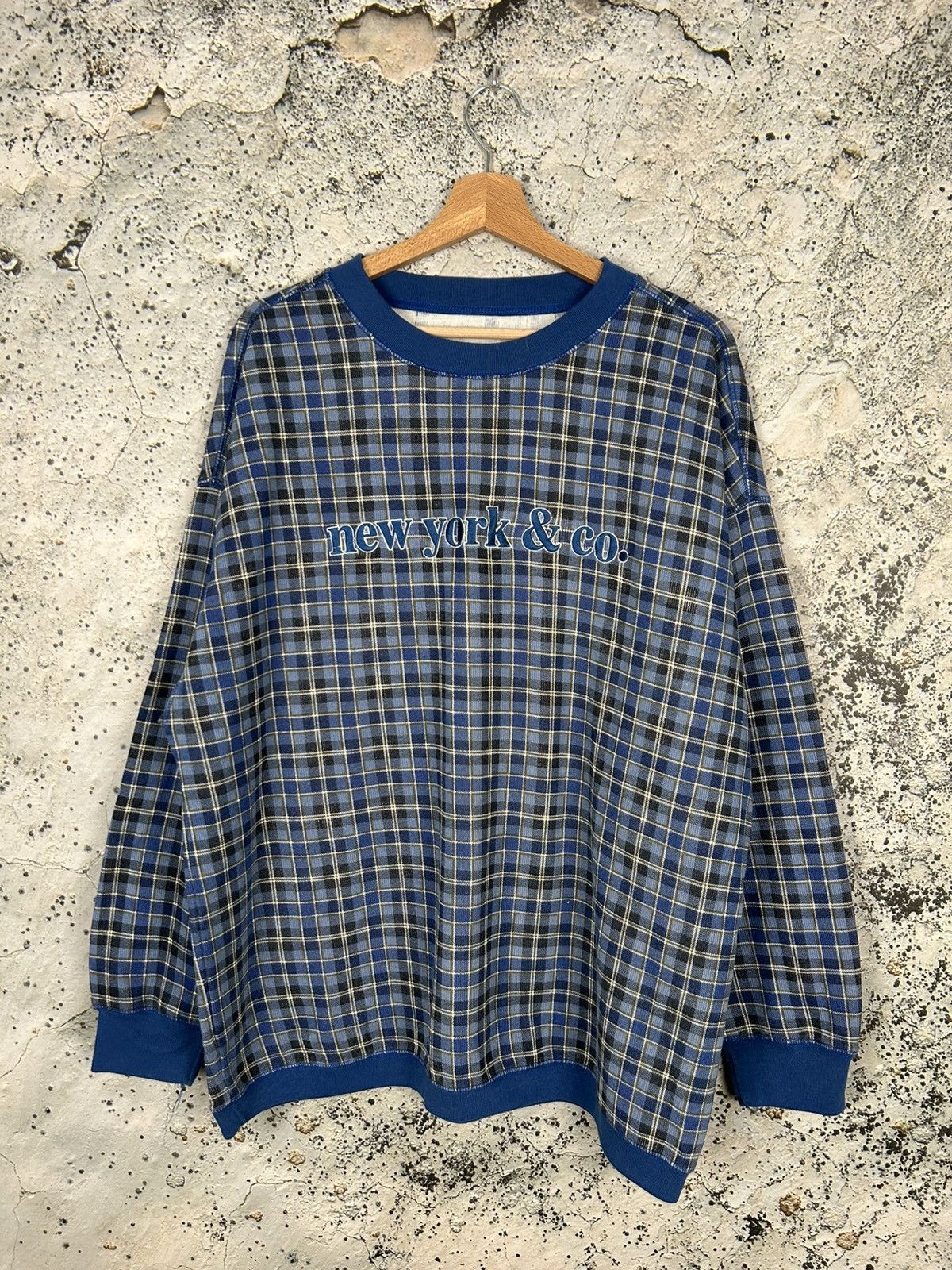Vintage New York & Co Checkered Crewneck Streetwear Vintage Hype Size US L / EU 52-54 / 3 - 1 Thumbnail