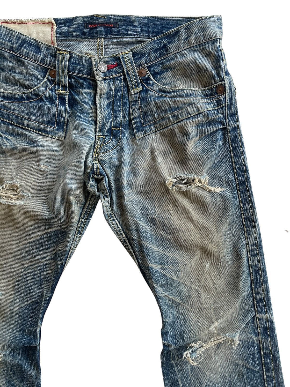 Japanese Brand SICK❗️ Japanese Blueway Rusty Distressed Flare Denim Size US 32 / EU 48 - 6 Thumbnail