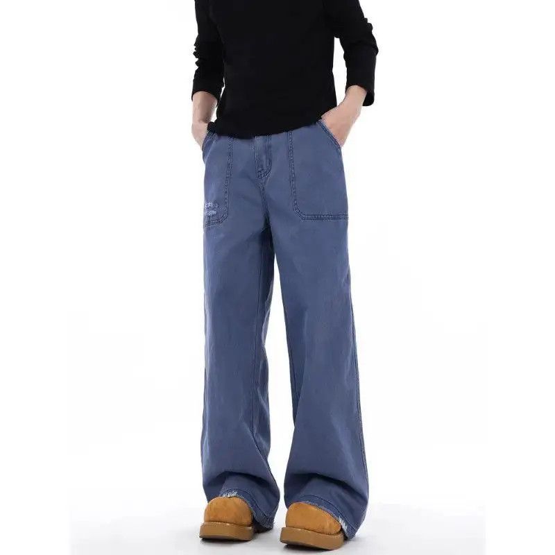 Japanese Brand Retro loose wide leg straight leg jeans Size US 32 / EU 48 - 4 Thumbnail