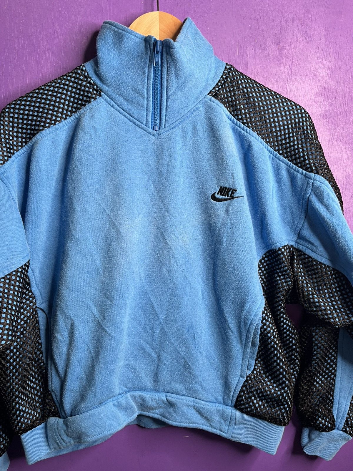 Jordan Brand × Nike × Vintage Vintage 90s Nike Jordan brand mesh sweatshirt Size US S / EU 44-46 / 1 - 3 Thumbnail