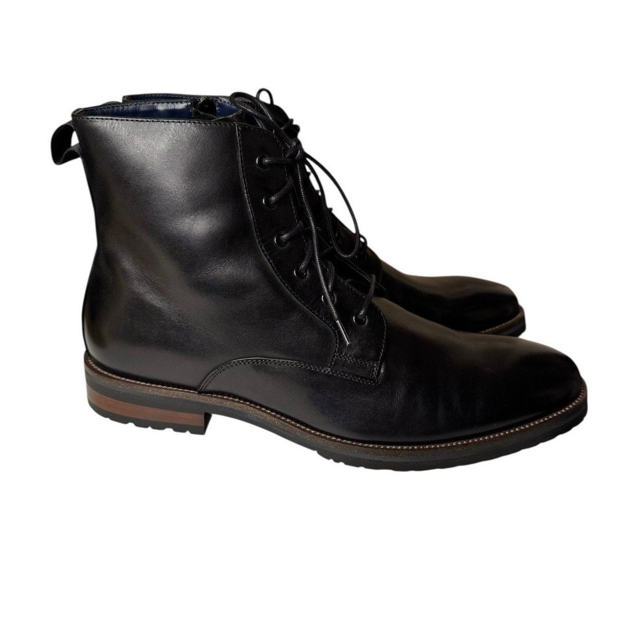 Steve Madden Steve Madden NEW Men’s Sixtet Black Leather Boots Size US 12 / EU 45 - 4 Thumbnail