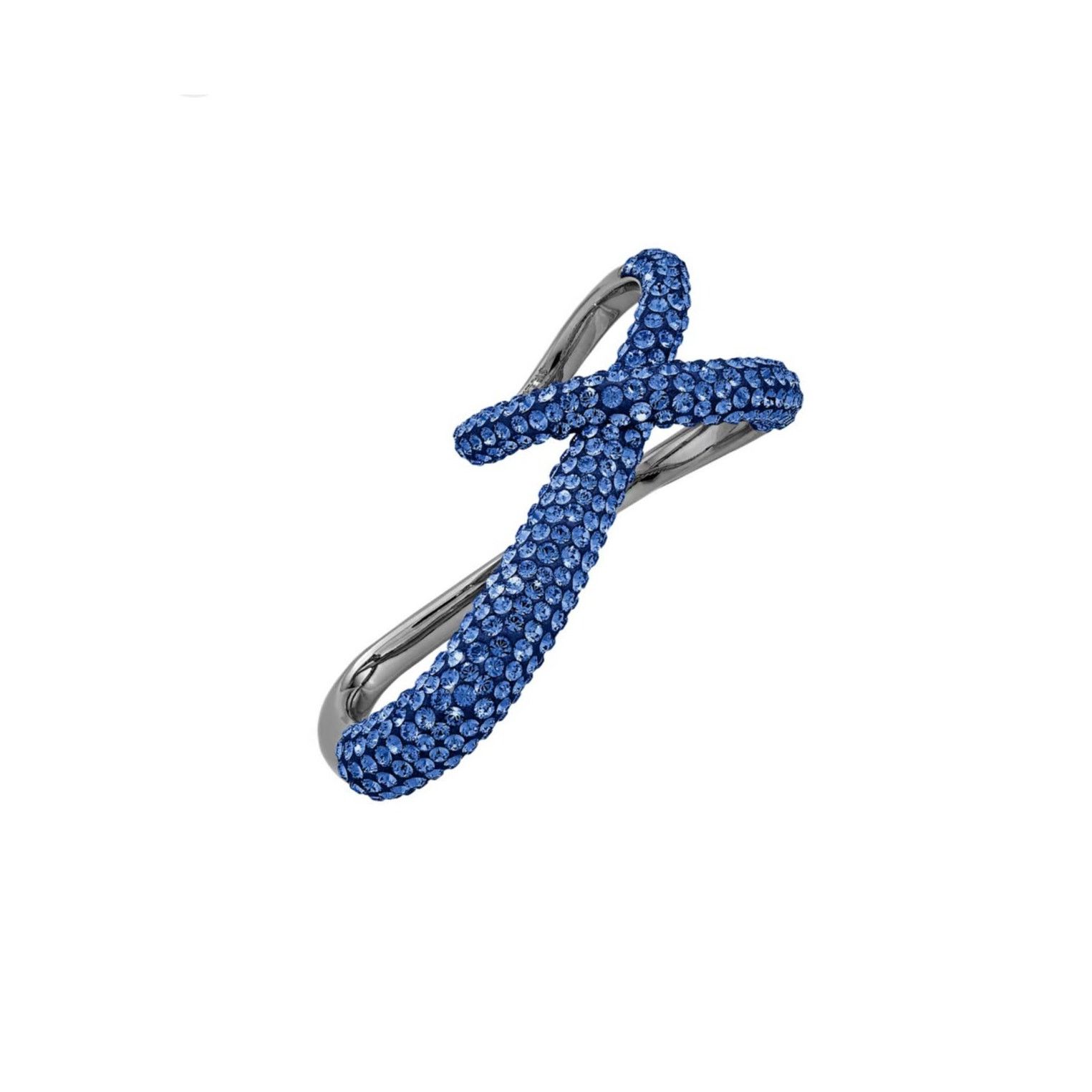 Swarovski Swarovski Tigris double ring Blue Ruthenium plated Size 55/7 Size ONE SIZE - 7 Thumbnail