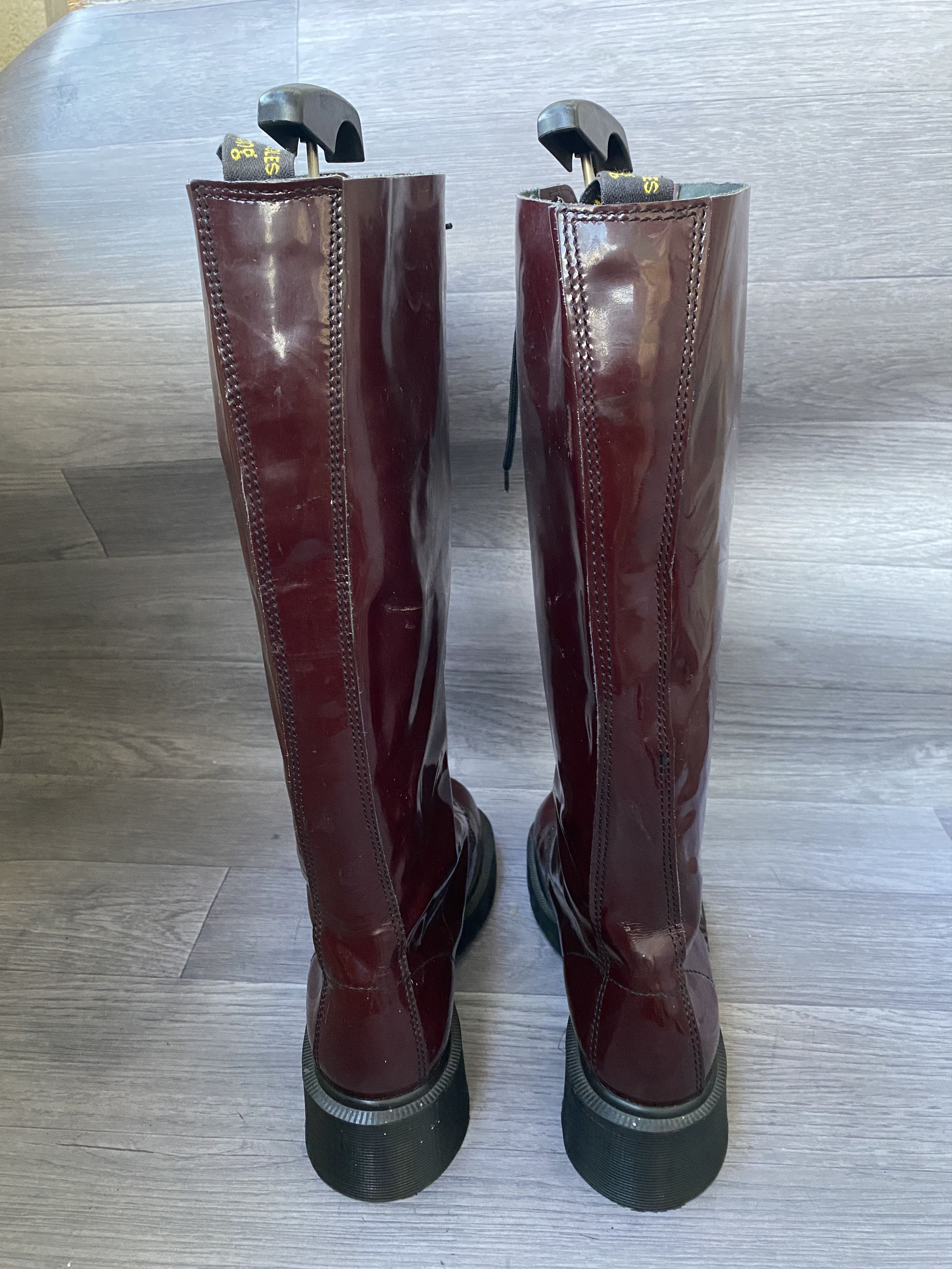 Vintage dr marten long riding maroon boots