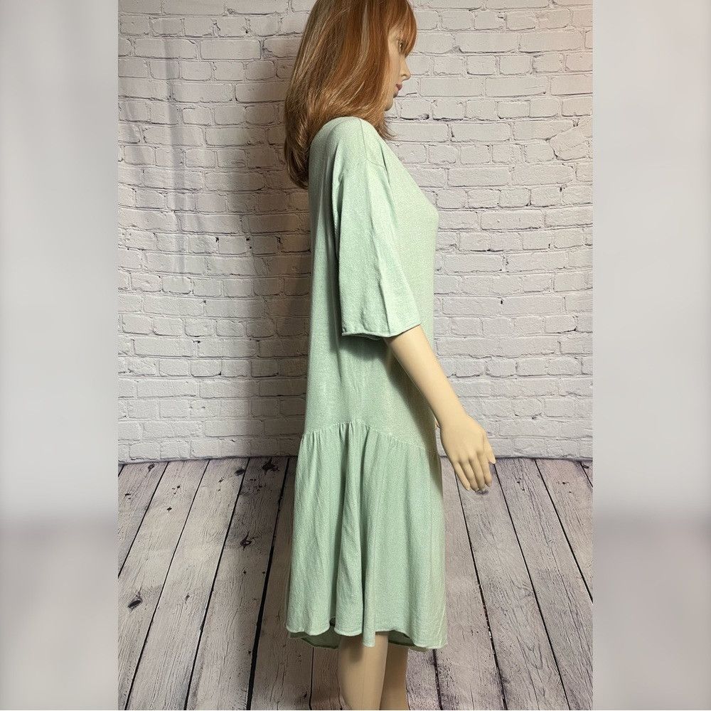 Zara Zara Knit Green Mint Dress With Asymmetric Ruffle Size M Size M / US 6-8 / IT 42-44 - 4 Thumbnail
