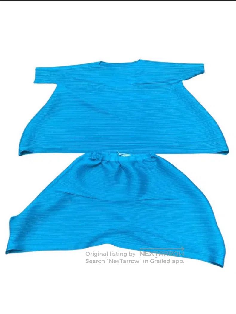 Issey Miyake Issey Miyake Blue Short Sleeve Size L / US 10 / IT 46 - 1 Thumbnail