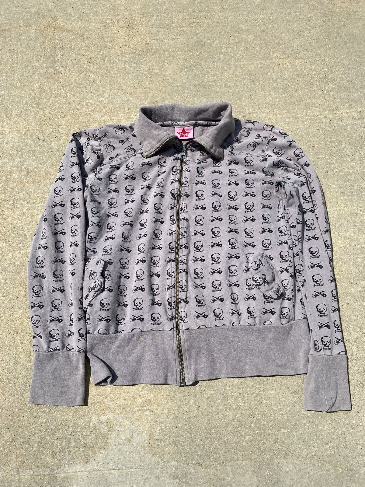 Fender × Vintage Y2K Fender Skulls Zip Up Size M / US 6-8 / IT 42-44 - 1 Thumbnail