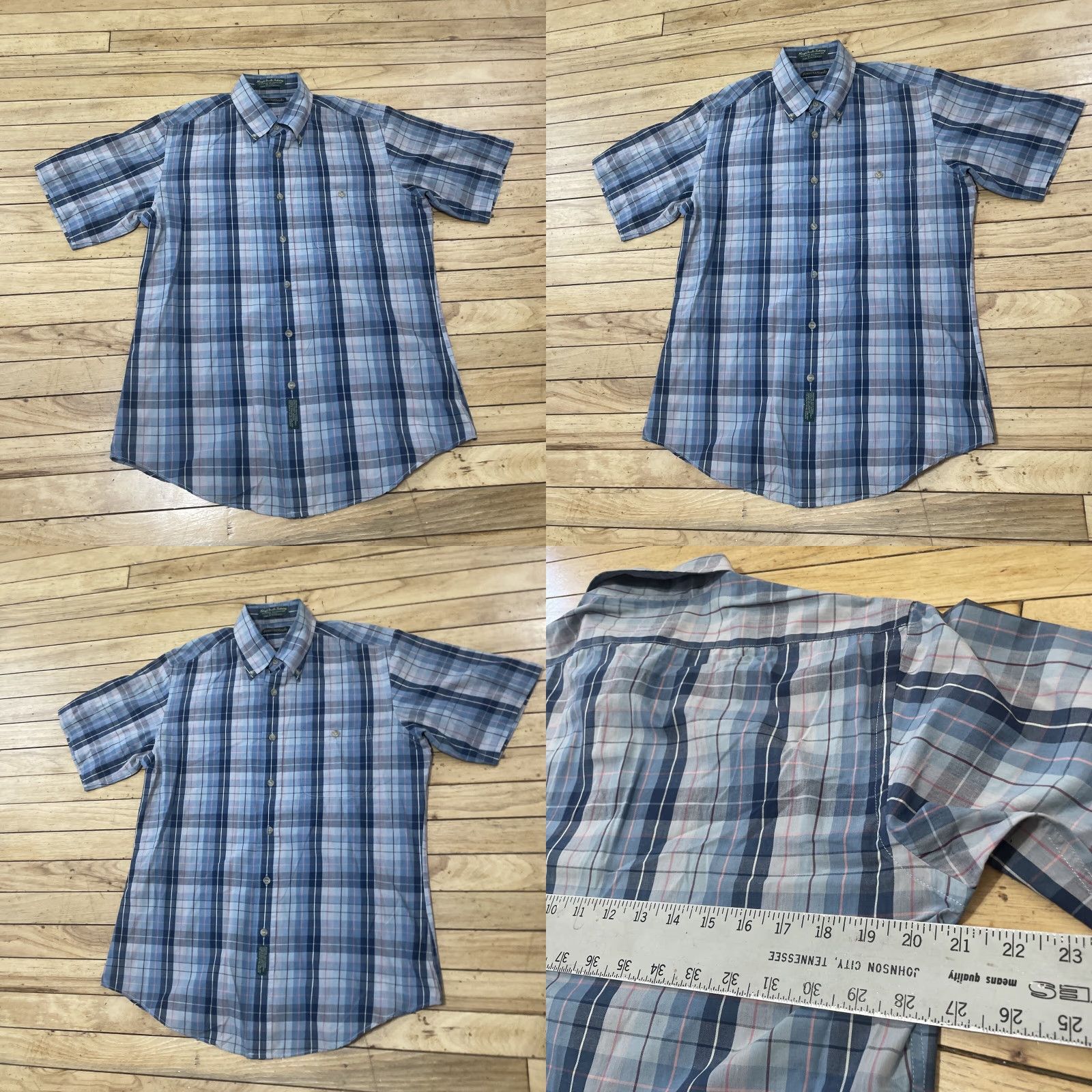 Vintage Vintage Four Winds Button Up Shirt Men M Blue Gray Plaid Short Sleeve Casual Size US M / EU 48-50 / 2 - 10 Thumbnail
