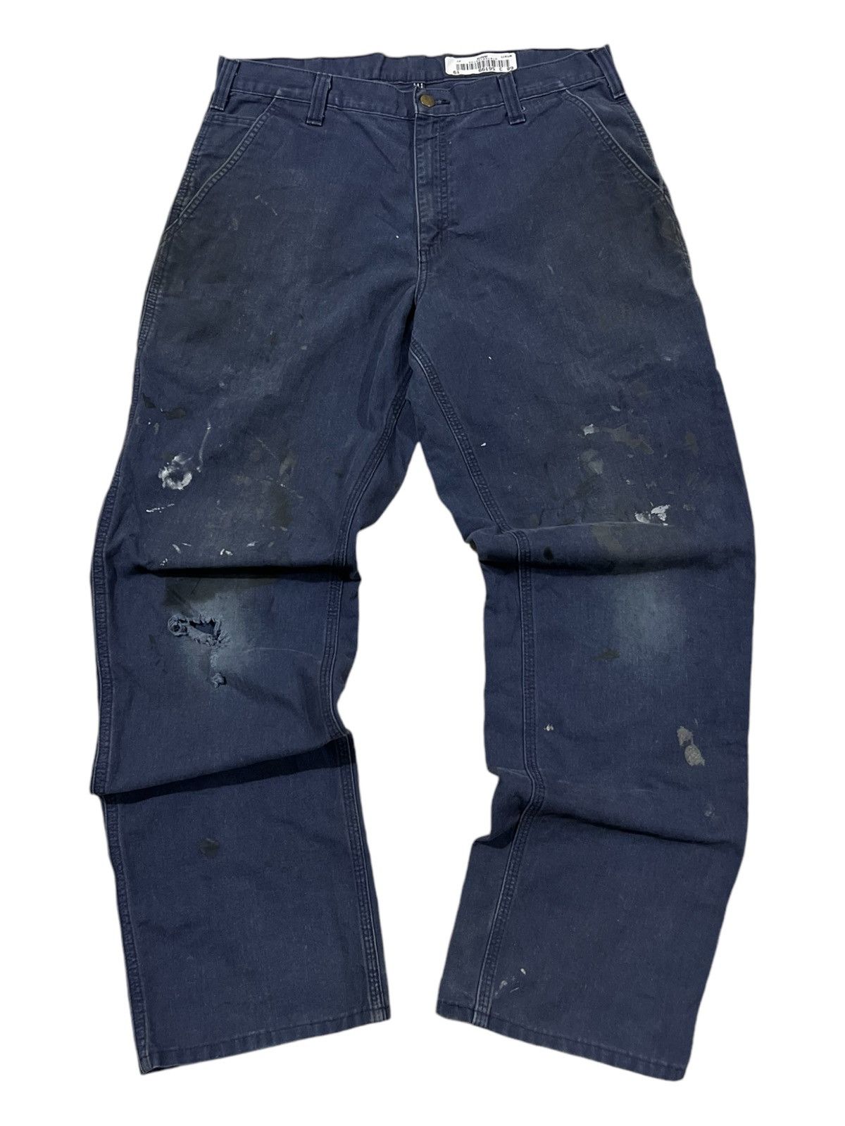 Carhartt × Vintage Y2K Carhartt Duck Canvas Painter Double Knee Distress Jeans Size US 34 / EU 50 - 6 Thumbnail