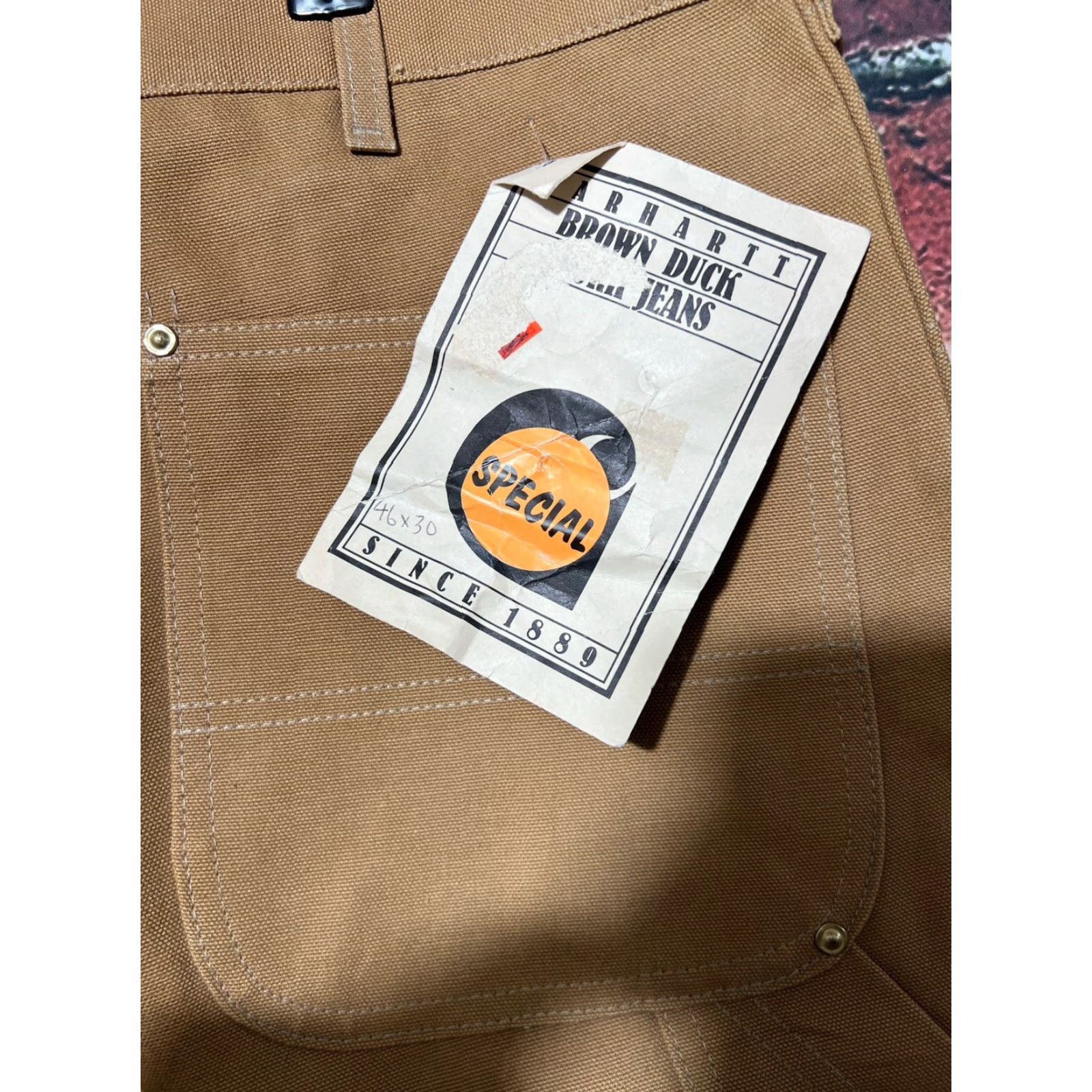 Carhartt VINTAGE Carhartt Union Made Brown Duck Work Jeans 46x30 NWT Deadstock Pants Men Brown Denim Cotton 30 Inseam Painter 46 Mens Size US 30 / EU 46 - 3 Thumbnail