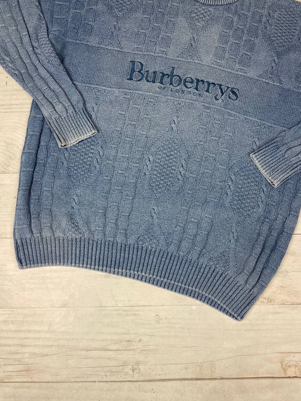 Burberry Vintage Burberrys Blues Knit Sweater Big Logo Men Size XL Size US XL / EU 56 / 4 - 3 Thumbnail