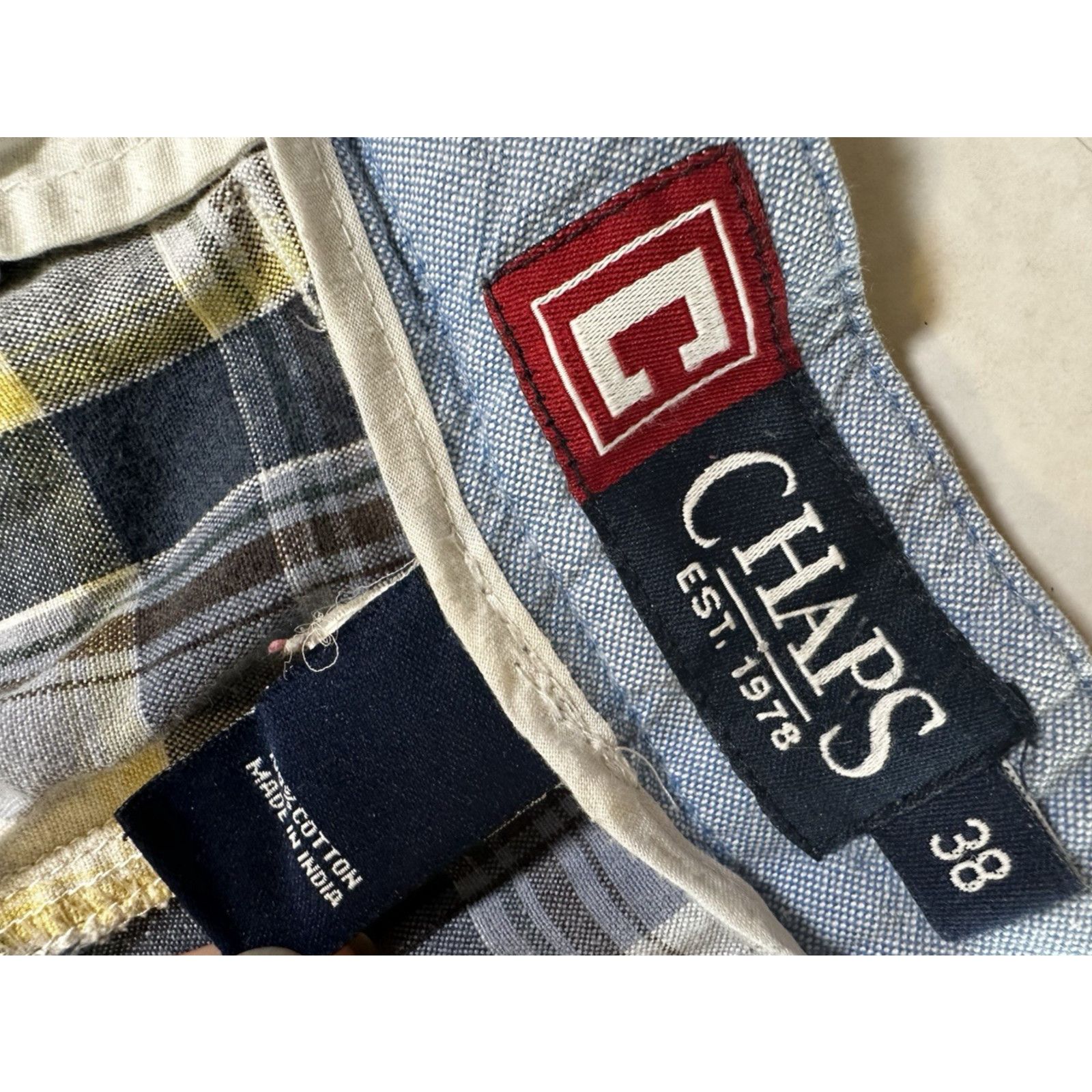 Chaps Chaps Ralph Lauren Chino Plaid Shorts Sz38 Blue/YellowPreppy Size US 38 / EU 54 - 2 Thumbnail
