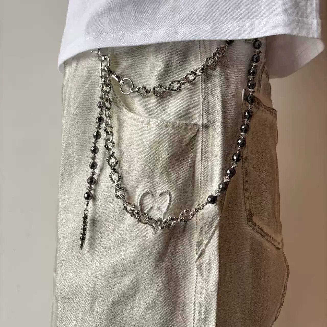 Vintage Retro hip-hop punk style jeans waist chain Size ONE SIZE - 1 Thumbnail
