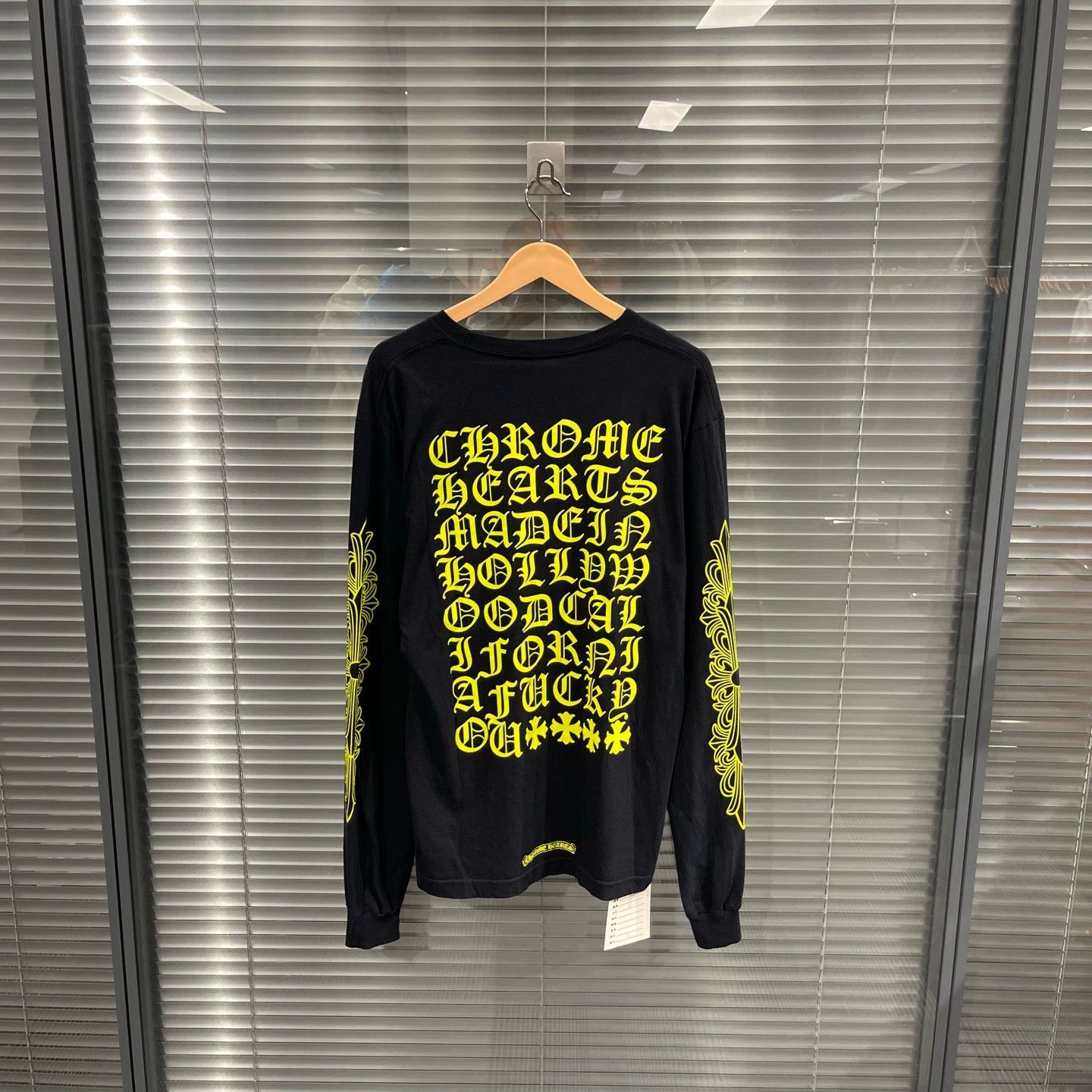Chrome Hearts Black Long Sleeve Shirt with Yellow Graphic Print Size US L / EU 52-54 / 3 - 1 Thumbnail
