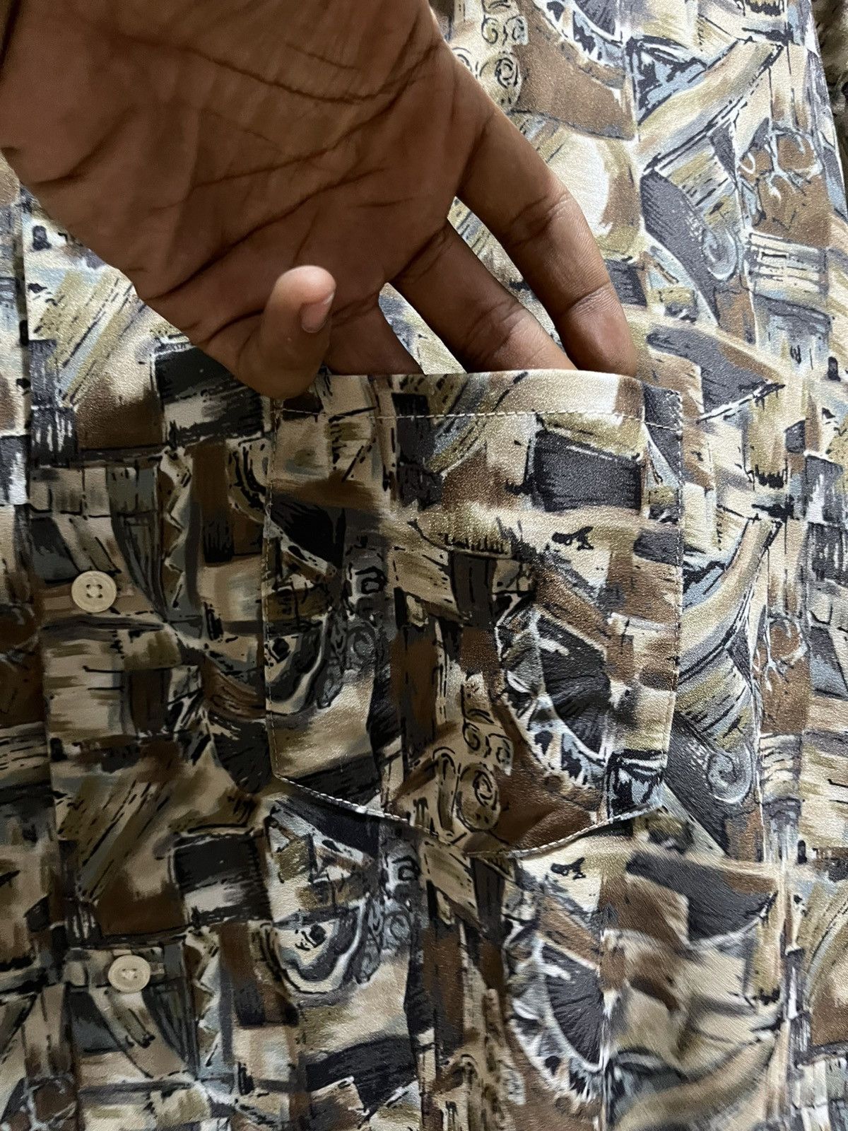 Japanese Brand Vintage beams abstract pattern button ups shirt Size US L / EU 52-54 / 3 - 3 Thumbnail
