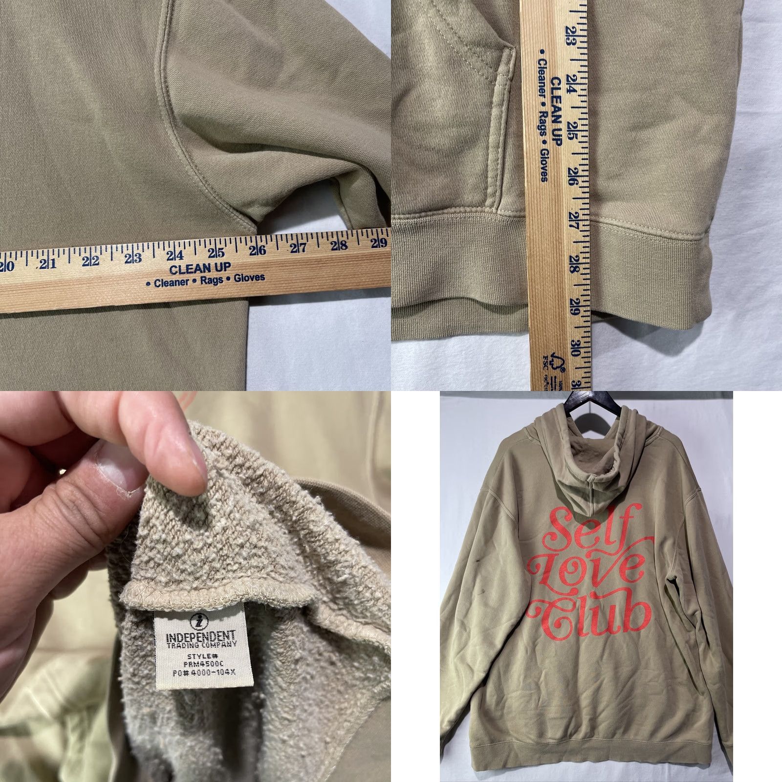Vintage Lonely Ghost Hoodie Mens XL Green Self Love Club Fleece Sweatshirt Pullover Size US XL / EU 56 / 4 - 8 Thumbnail