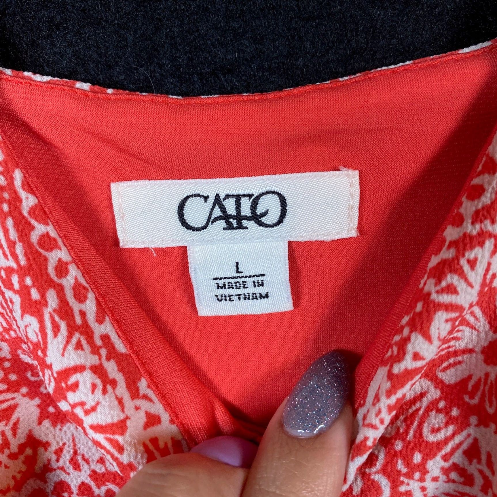 Vintage Cato Womens Blouse Pink White Floral Tank Top Asymmetrical Stretch Large Sleeveless Round Neck Summer Casual Workwear Size L / US 10 / IT 46 - 4 Thumbnail