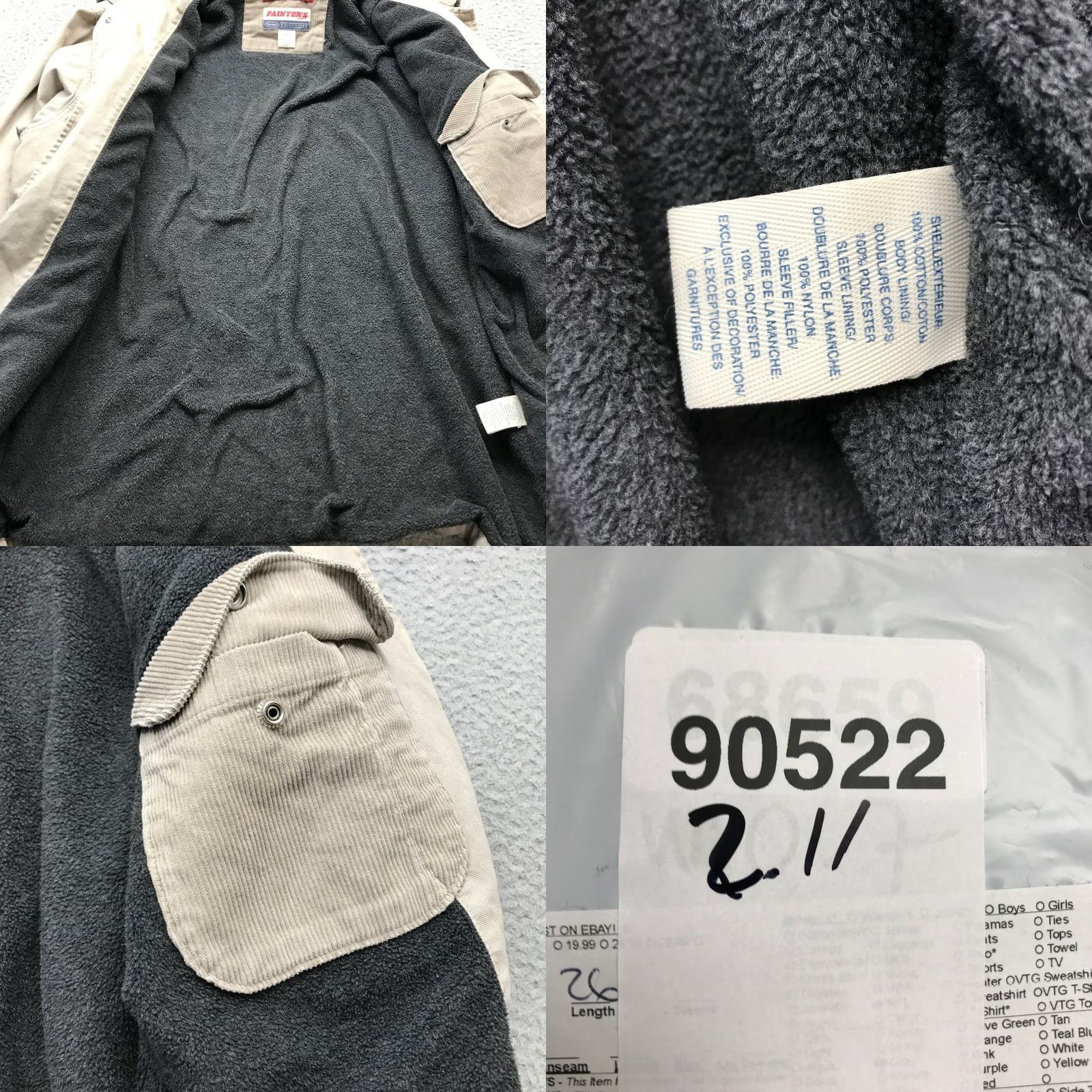Old Navy VINTAGE Old Navy Painters Corduroy Fleece Lined Jacket Mens Medium Tan Barn Coat Size US M / EU 48-50 / 2 - 8 Thumbnail