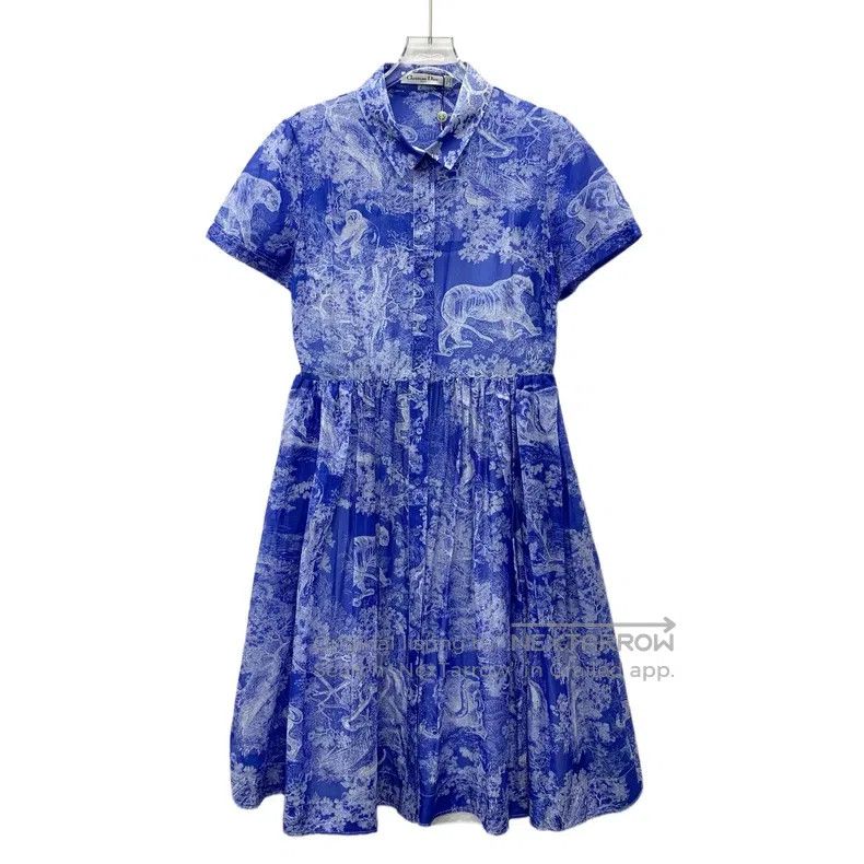 Dior Dior Blue animal jungle printed cotton lapel single-breast Size S / US 4 / IT 40 - 1 Thumbnail
