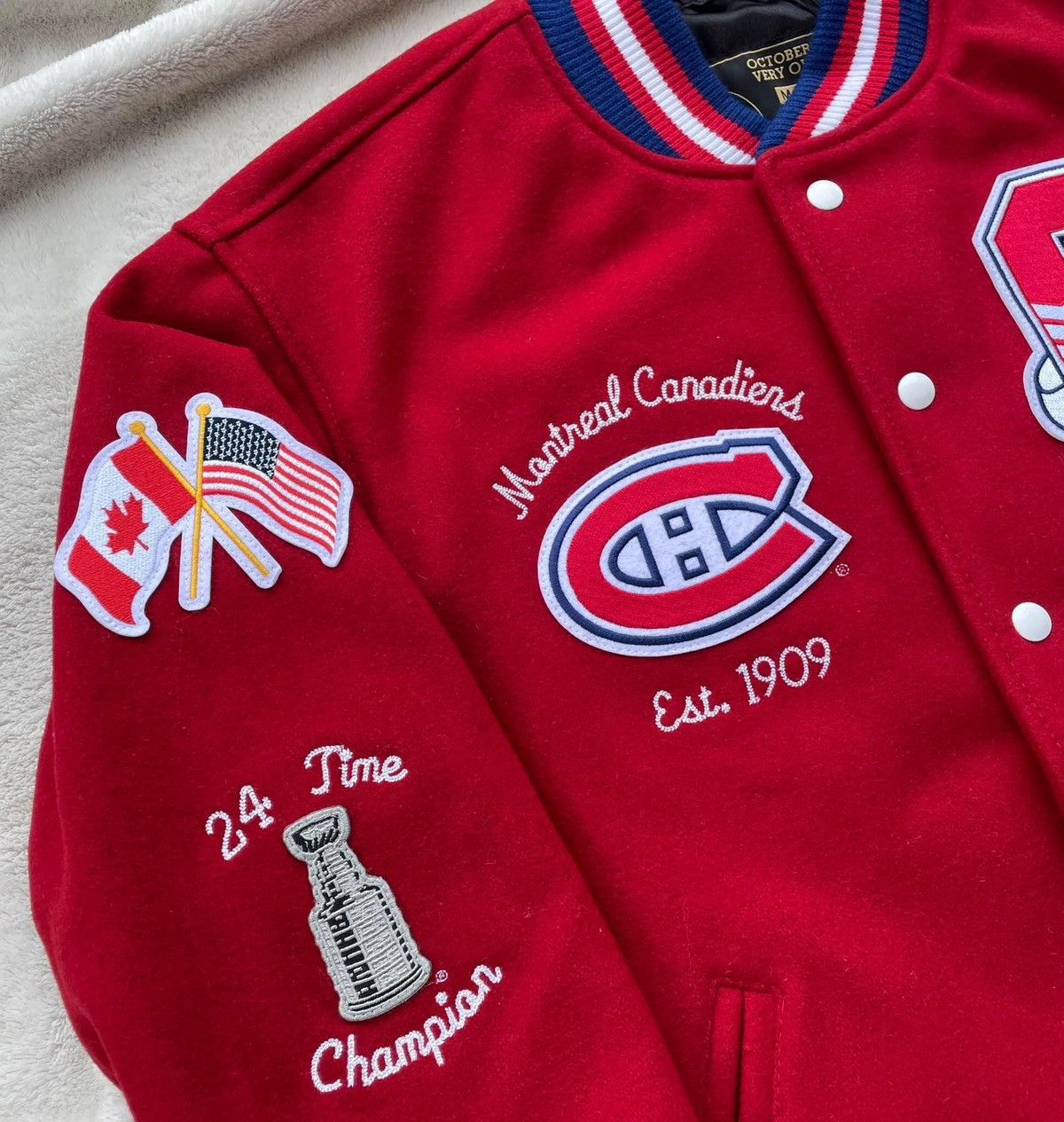 NHL × October's Very Own OVO x Montreal Canadians Varsity Jacket 3XL Size US XXL / EU 58 / 5 - 3 Thumbnail
