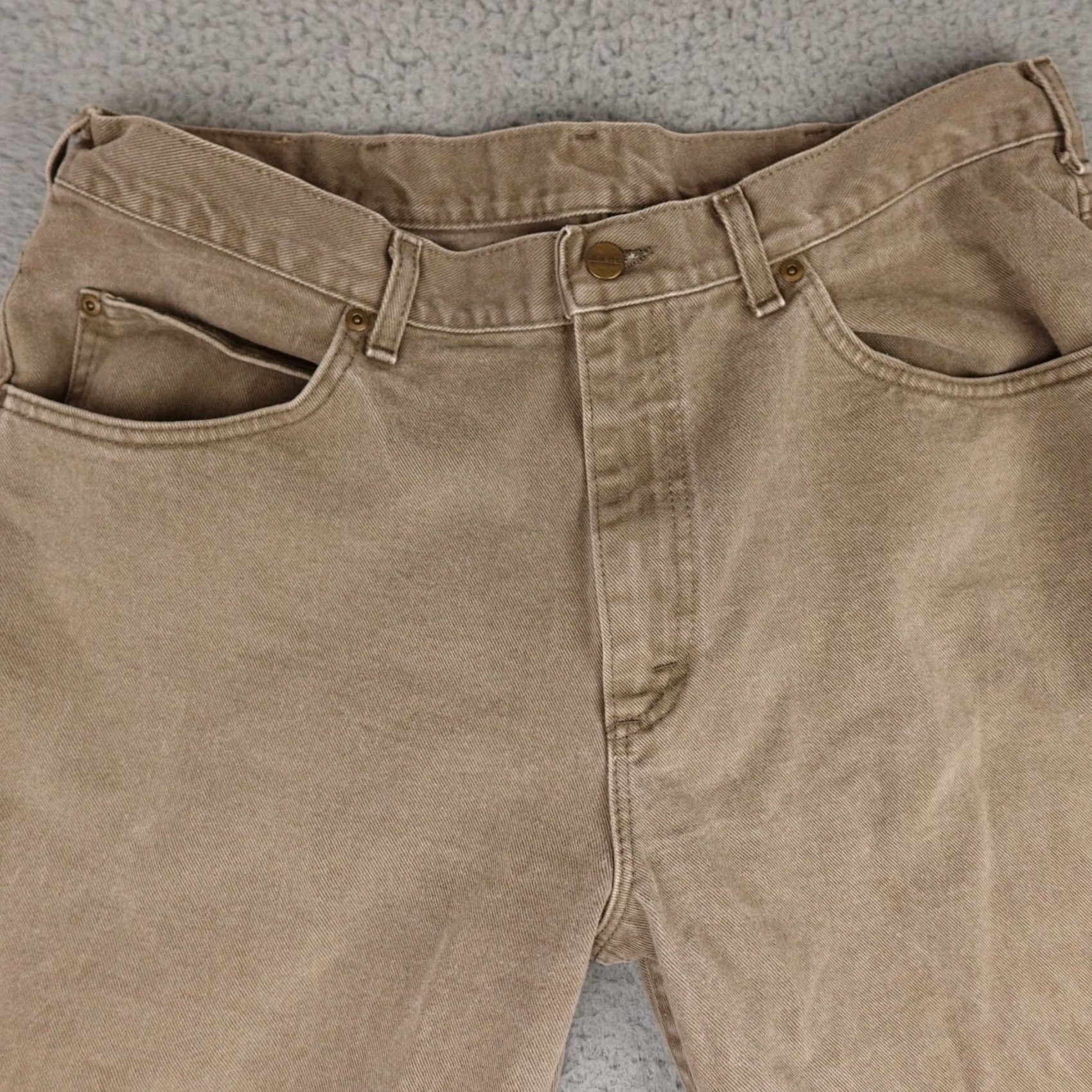 Vintage L.L. Bean Jeans Mens 38x32 Brown Relaxed Fit Canvas Work Wear 90s Grunge Jeans Mens Size US 38 / EU 54 - 6 Thumbnail