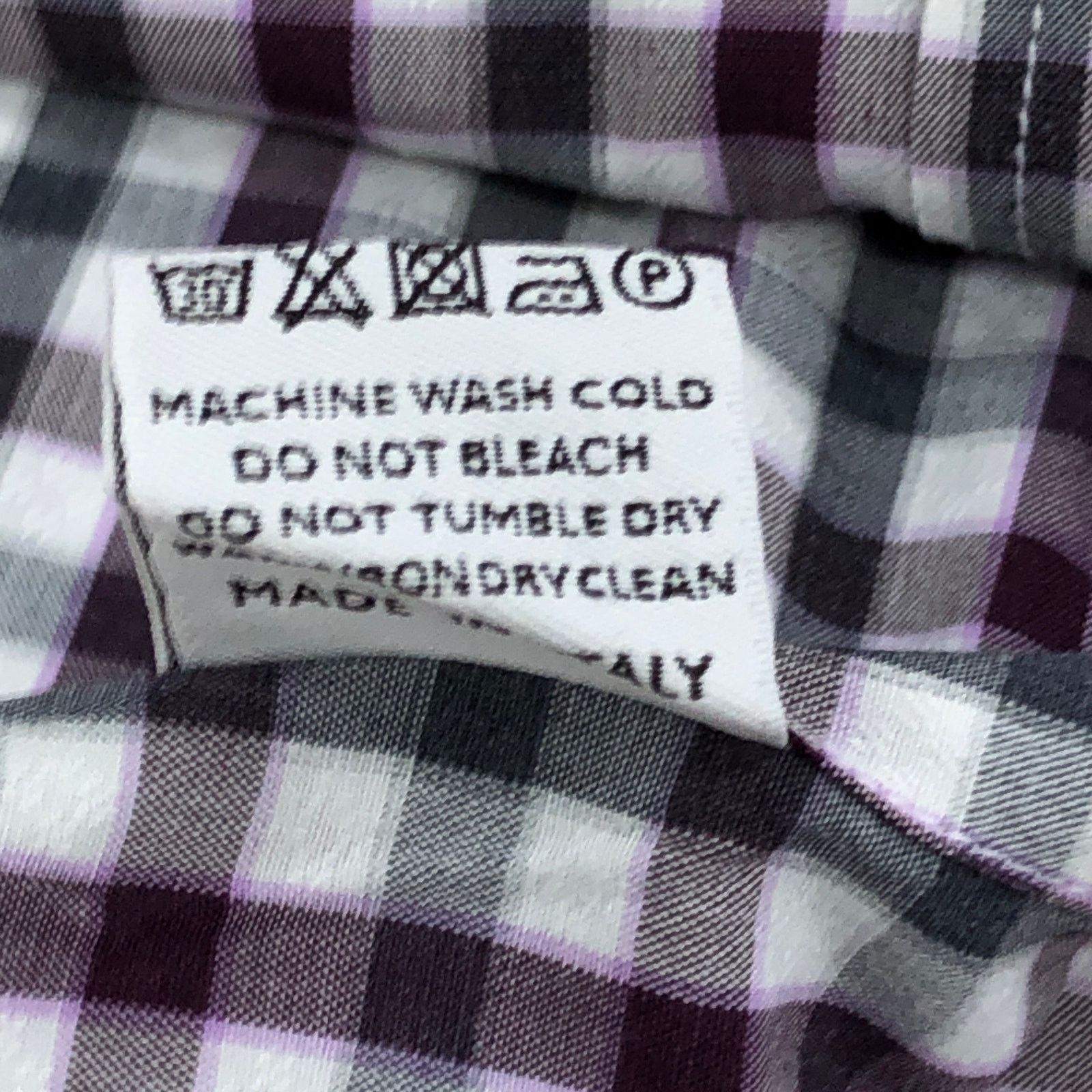 Canali Canali Size L Shirt Casual Button Down Check Purple Gray Size US L / EU 52-54 / 3 - 18 Thumbnail