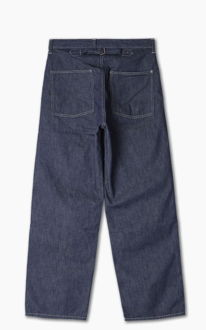 Full Count & Co. Fullcount 1129-1 PW Denim Cinch Back Work Pants Indigo Blue Size US 34 / EU 50 - 2 Thumbnail