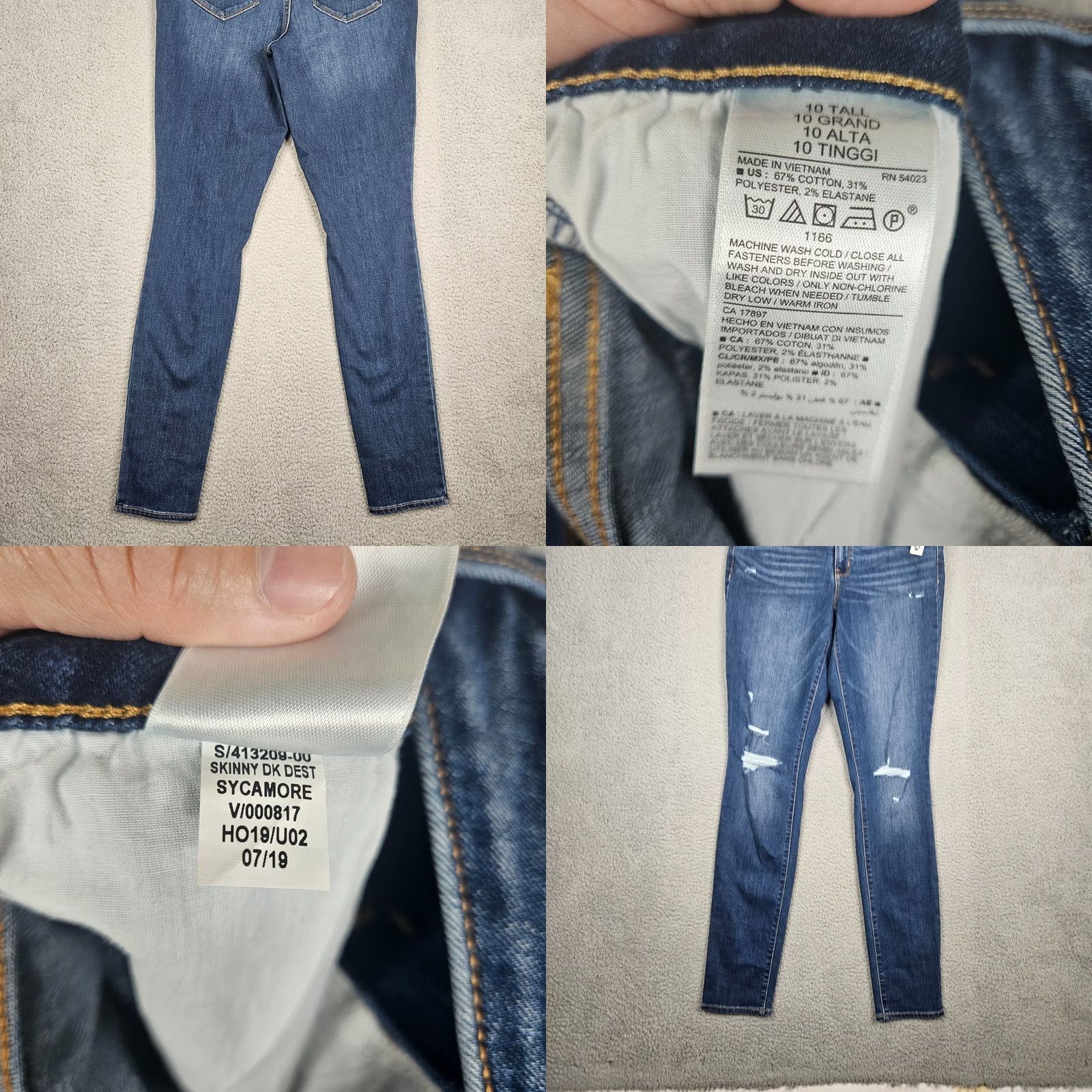 Old Navy Old Navy Jeans Skinny Women's Size 10 Blue Denim 5-Pocket Mid Rise Belted Casual Regular Length N EW Size 32" / US 10 / IT 46 - 8 Thumbnail