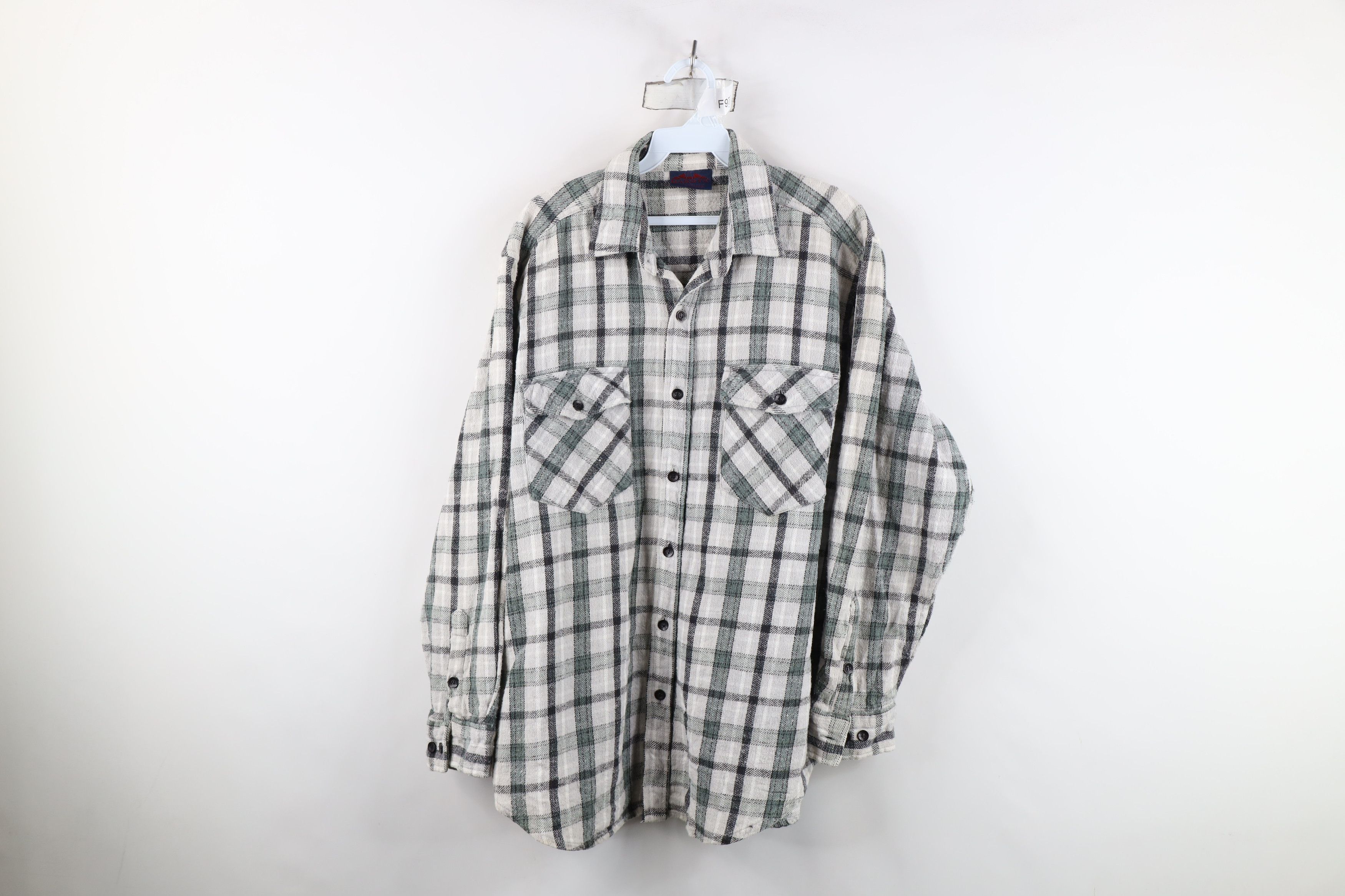 Vintage Vintage 90s Streetwear Flannel Collared Button Shirt Size US L / EU 52-54 / 3 - 1 Thumbnail
