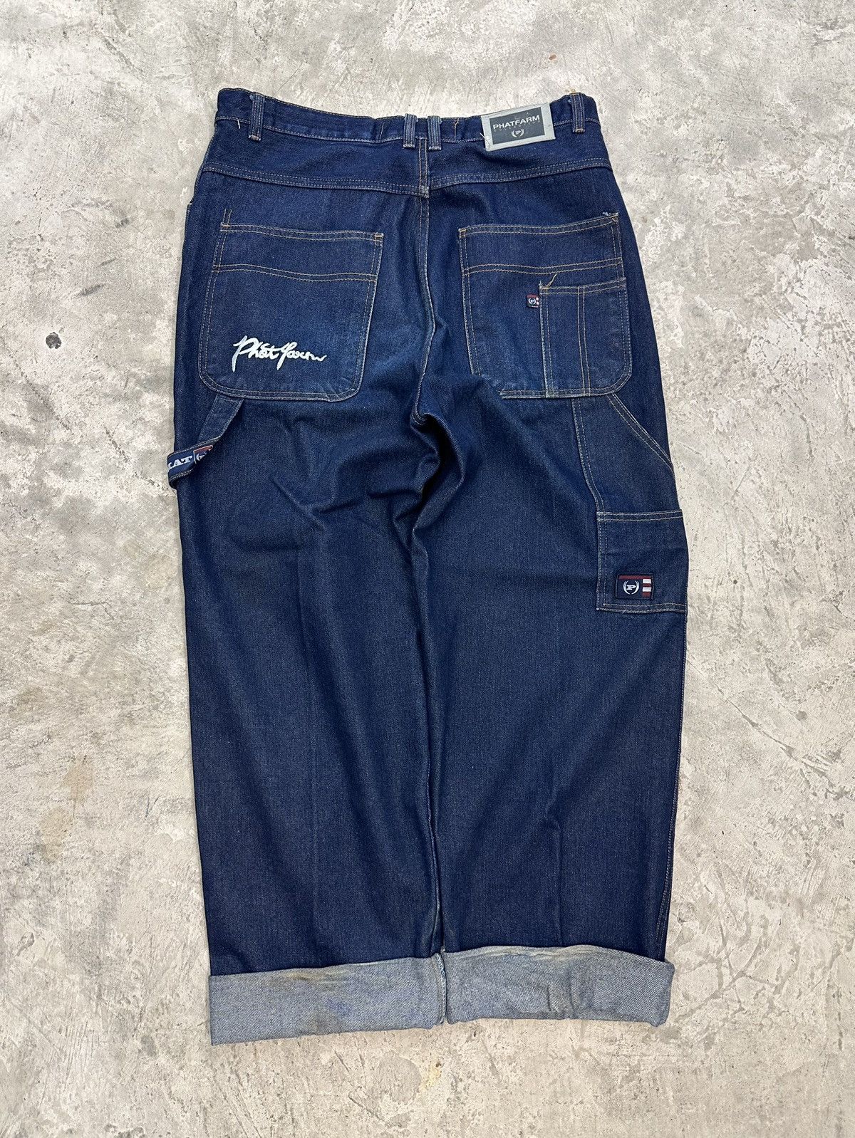 Image of Crazy Baggy Y2K Phat Farm Carpenter Jeans Jnco Style 34 in Denim, Men's