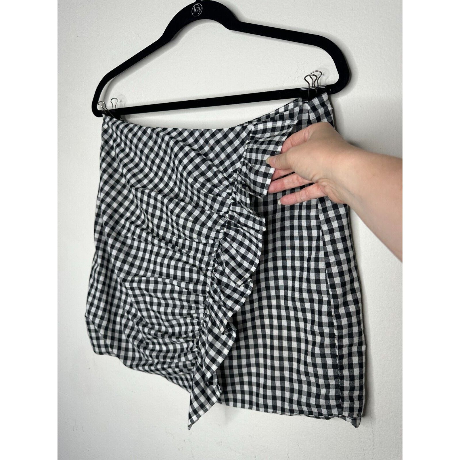 Other LOVERS + Friends Lisa Gingham Black White Check Mini Skirt L Size 36" / US 14 / IT 50 - 2 Thumbnail
