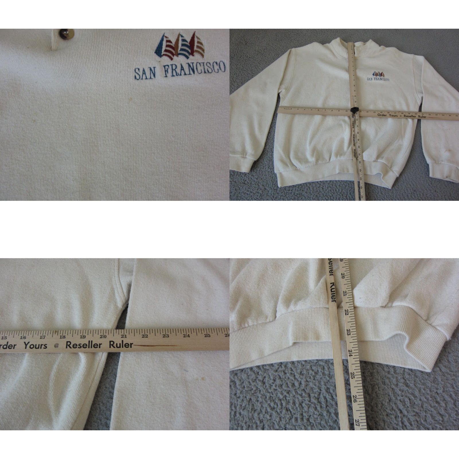 Vintage VINTAGE Crazy Shirts Sweatshirt Mens S Ivory Cotton Fleece Logo 90s Pullover Regular fit US Made Size US S / EU 44-46 / 1 - 8 Thumbnail