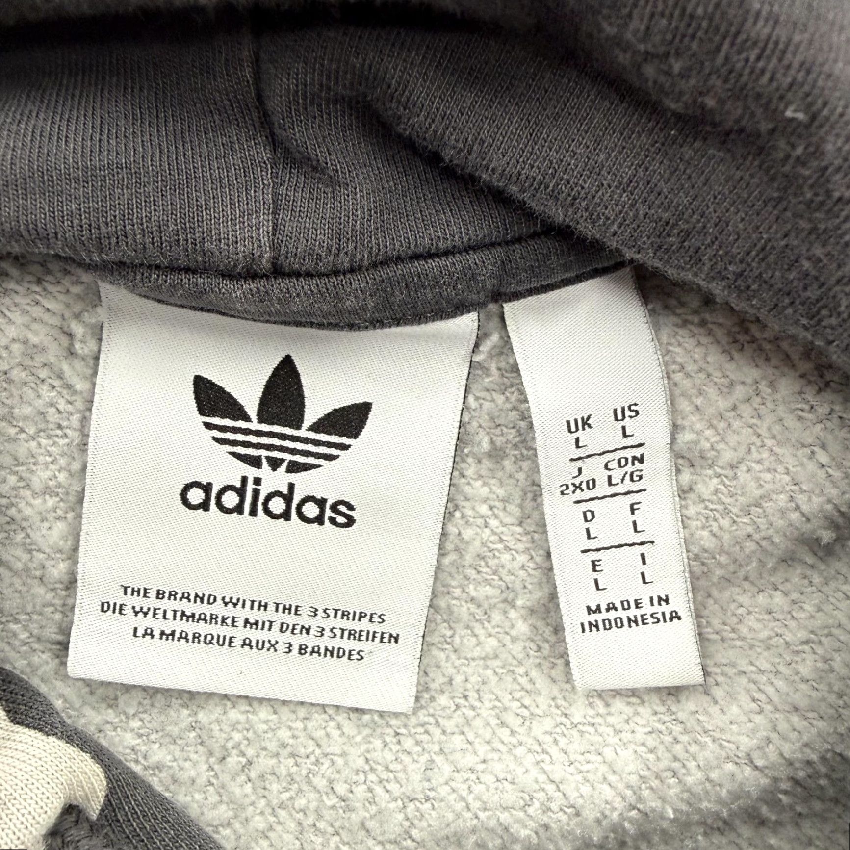 Adidas Adidas Originals Hoodie Mens Large Gray Camo Pullover Fleece Sweatshirt Trefoil Size US L / EU 52-54 / 3 - 3 Thumbnail