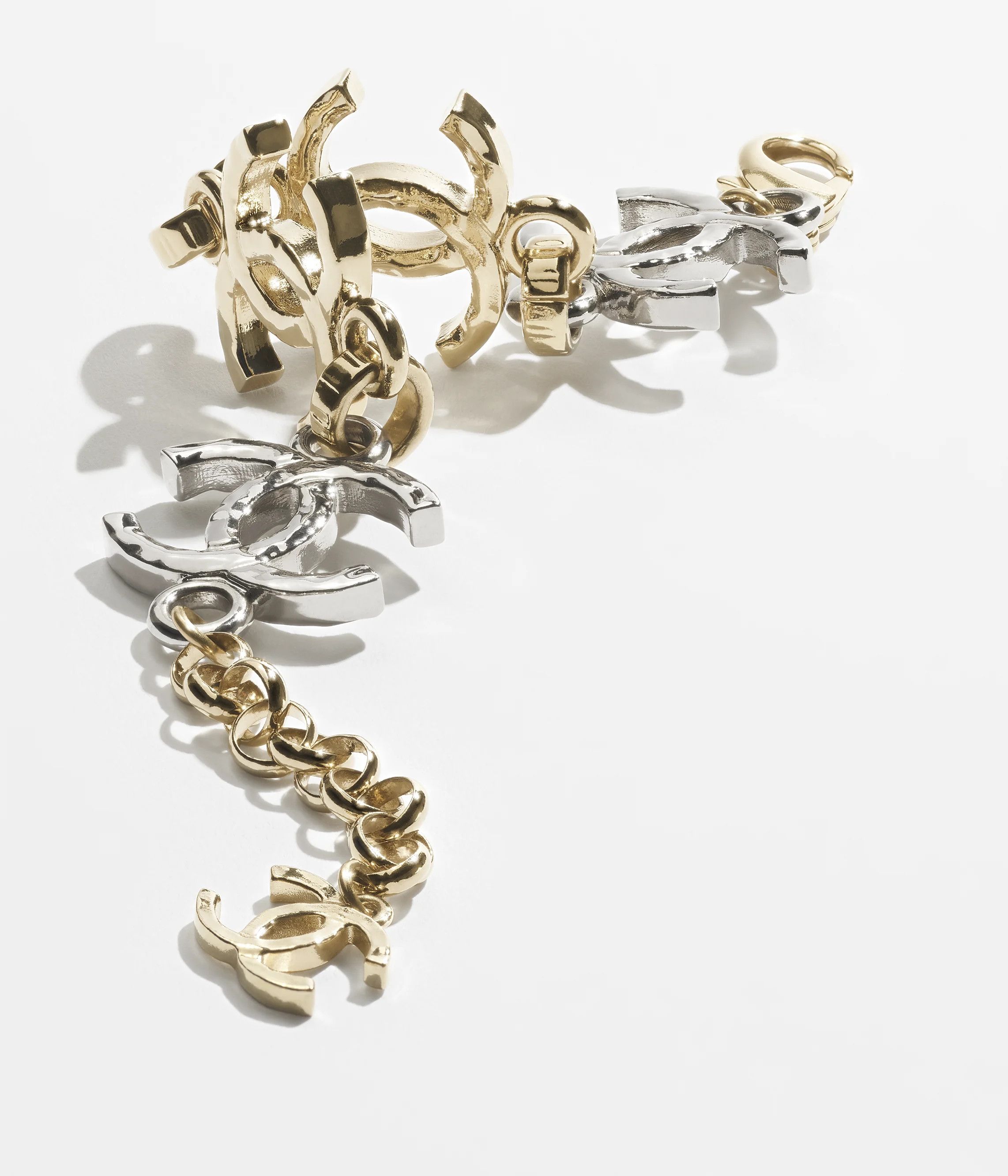 Chanel Chanel 26P Gold Silver Mixed Metal XL CC Logo Arm Bracelet Size ONE SIZE - 4 Thumbnail