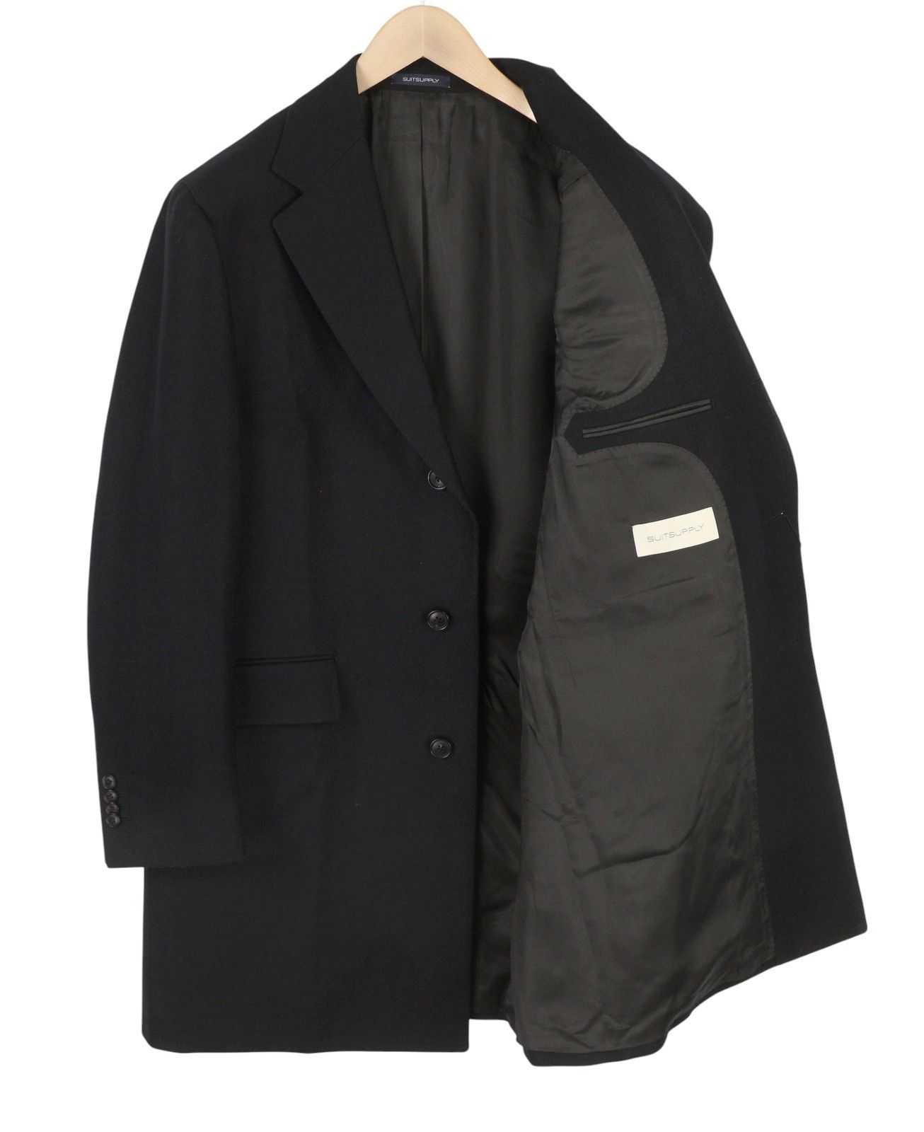 Suitsupply VICENZA UK46S Dark Blue Wool Cashmere Coat 88182 Size US XL / EU 56 / 4 - 4 Thumbnail