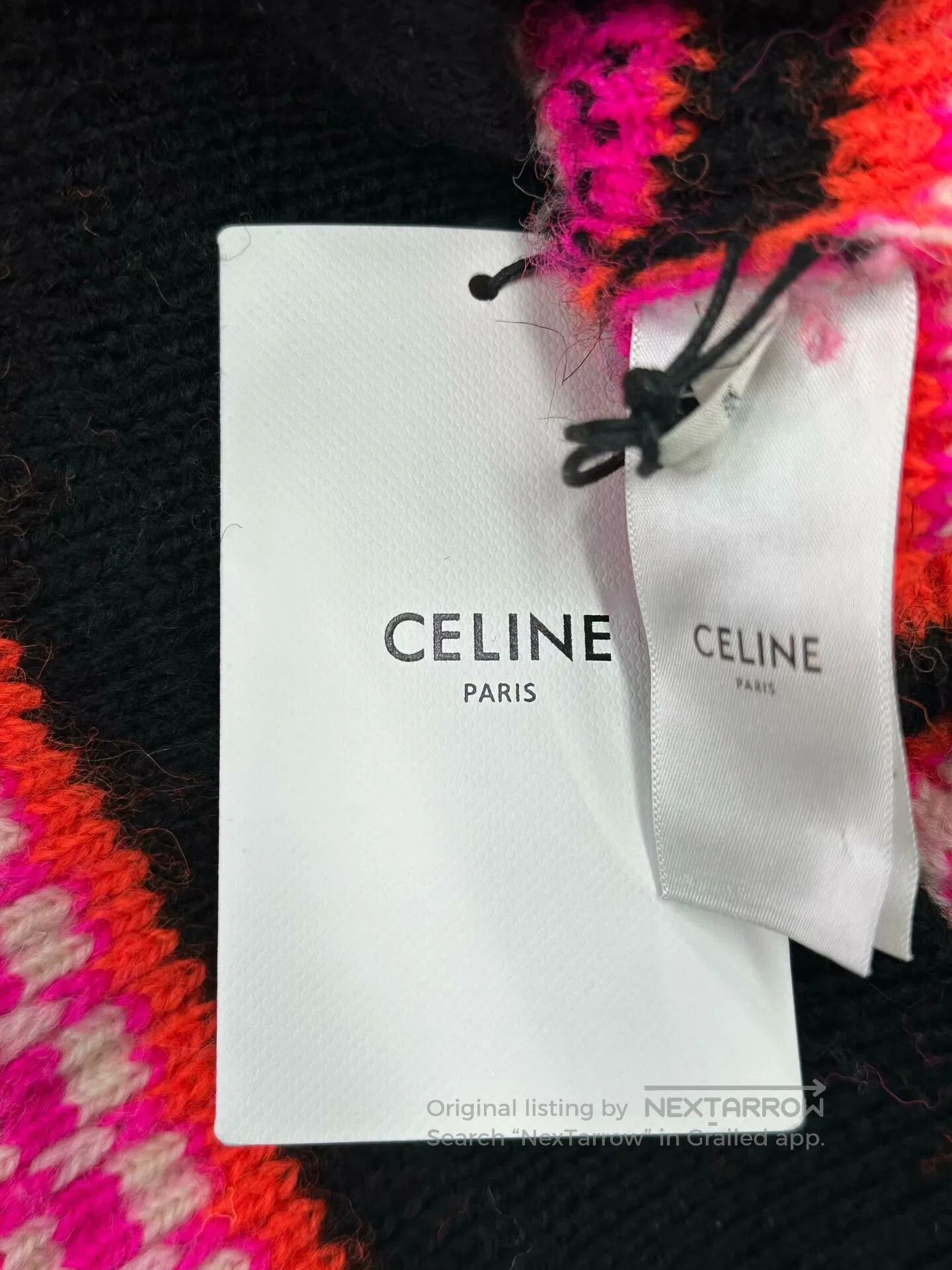 Celine CELINE Color Block Letter Logo Knit Wool Cardigan| Size XS / US 0-2 / IT 36-38 - 6 Thumbnail