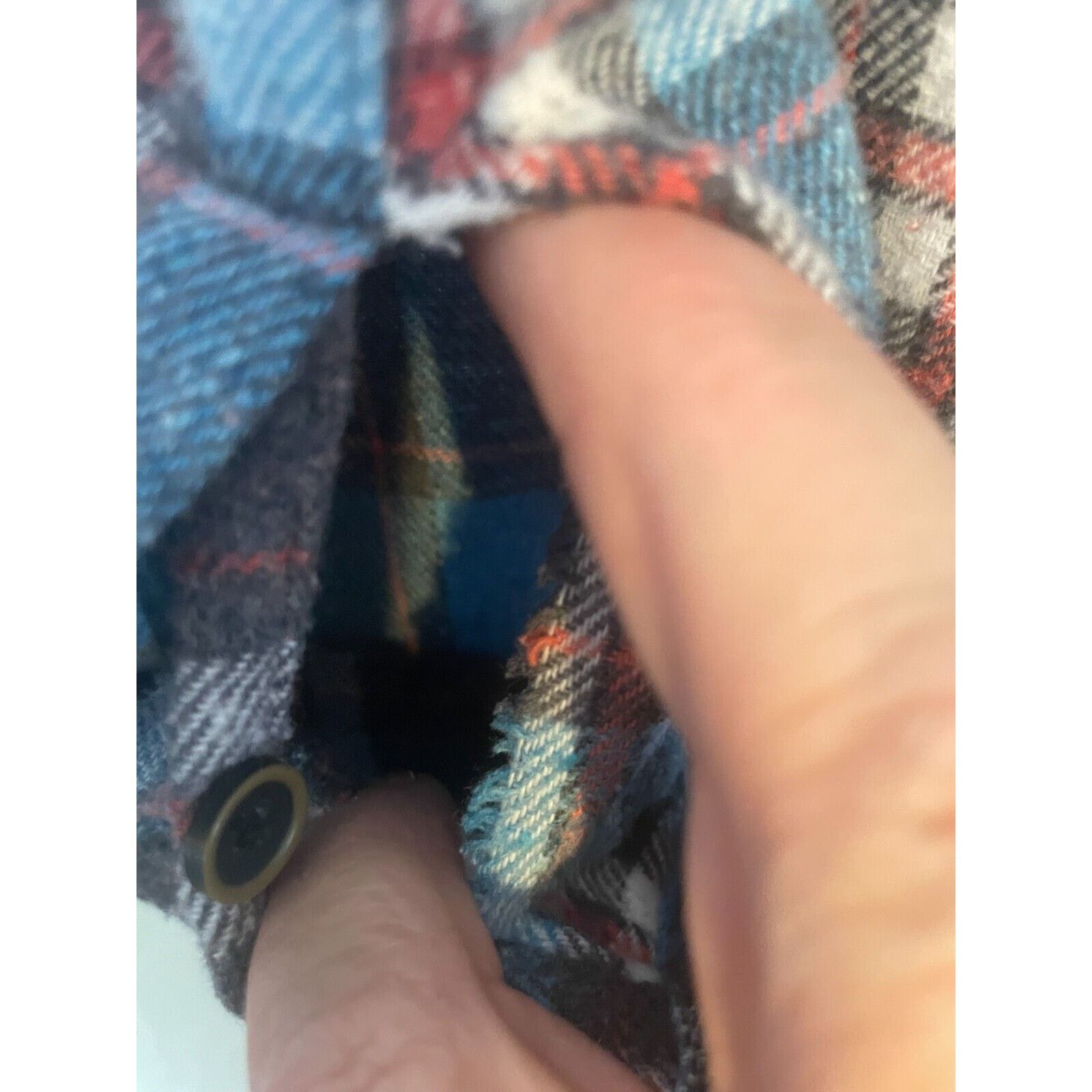 Forever 21 Upcycled Maroon 5 Band Rework Blue Gray Flannel Shirt Small Size S / US 4 / IT 40 - 4 Thumbnail