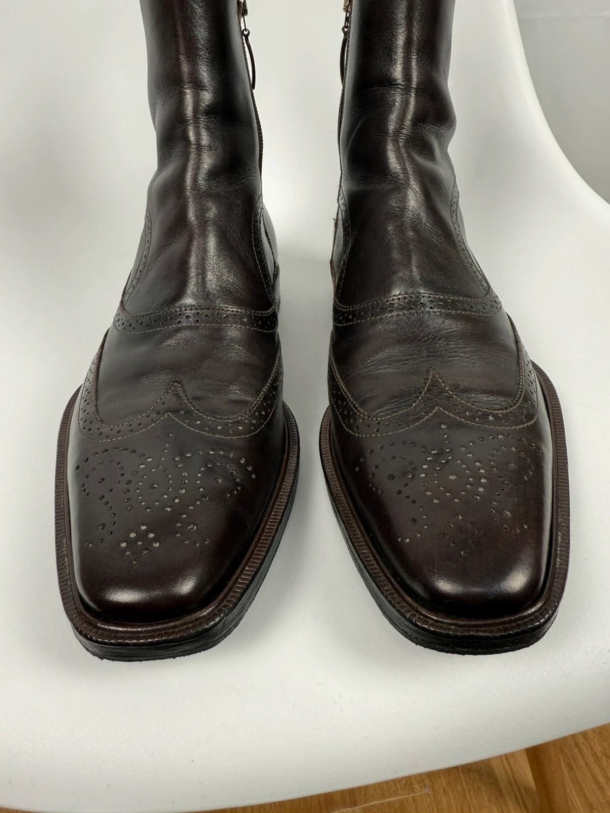 Dolce & Gabbana Dolce & Gabbana Chelsea Boots Ankle Zip Brogue sie 40.5 Size US 7.5 / EU 40-41 - 5 Thumbnail