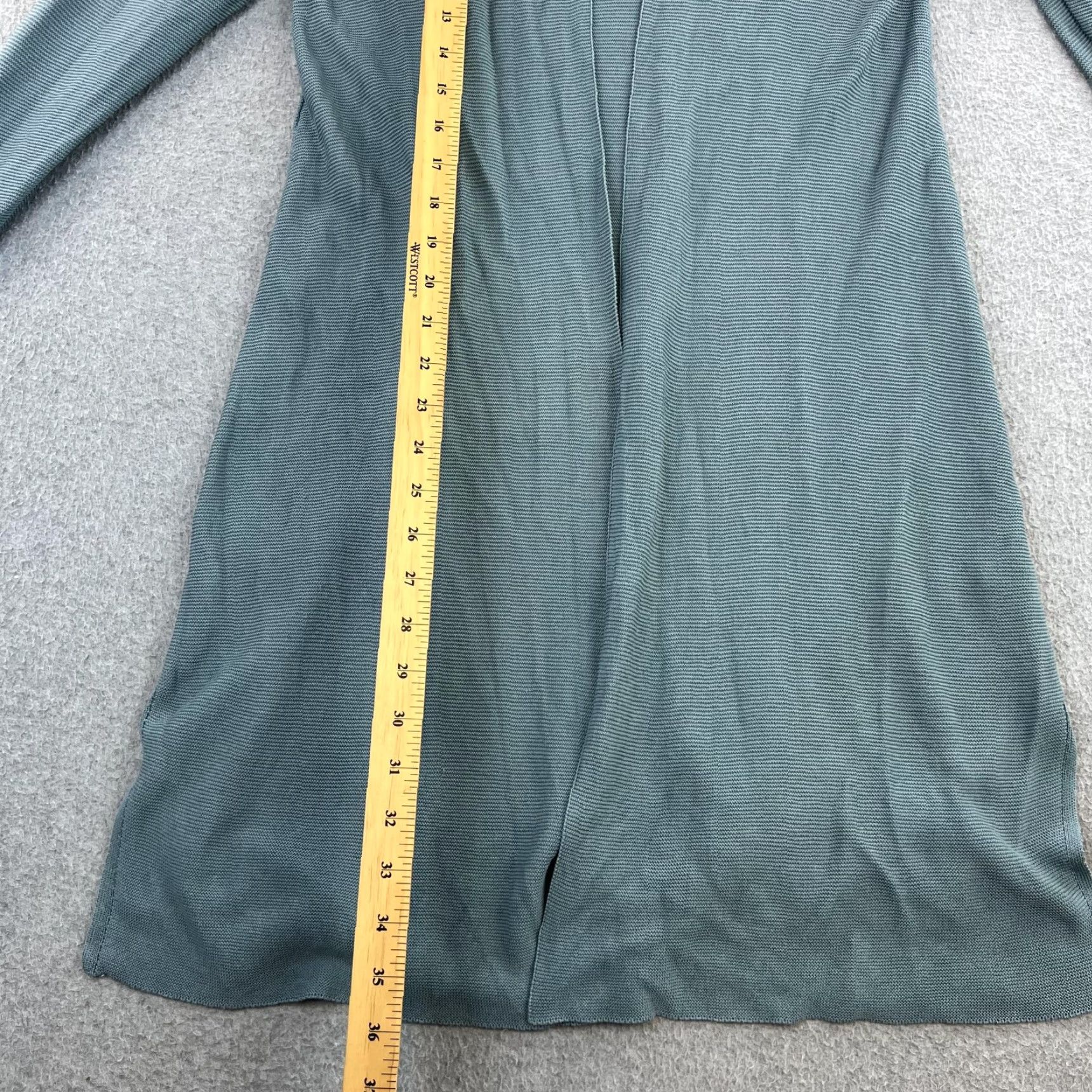 Eileen Fisher Eileen Fisher Cardigan Womens Small Petite Green Duster Open Front Rib Knit Size S / US 4 / IT 40 - 3 Thumbnail
