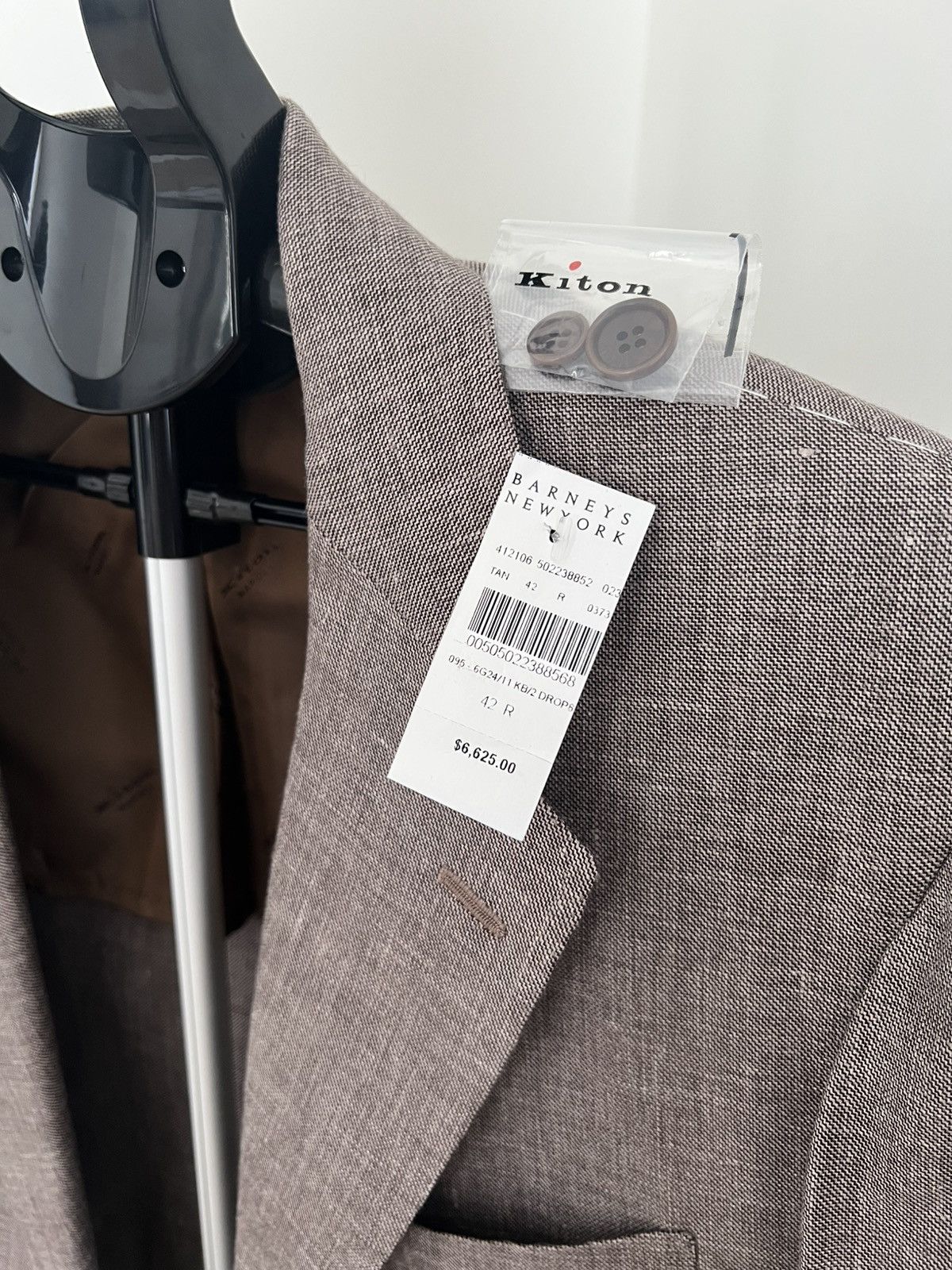 Barneys New York × Kiton Kiton Men’s Size 42R / 52R Tan Cashmere, Linen, Silk Blazer Size 42R - 5 Thumbnail