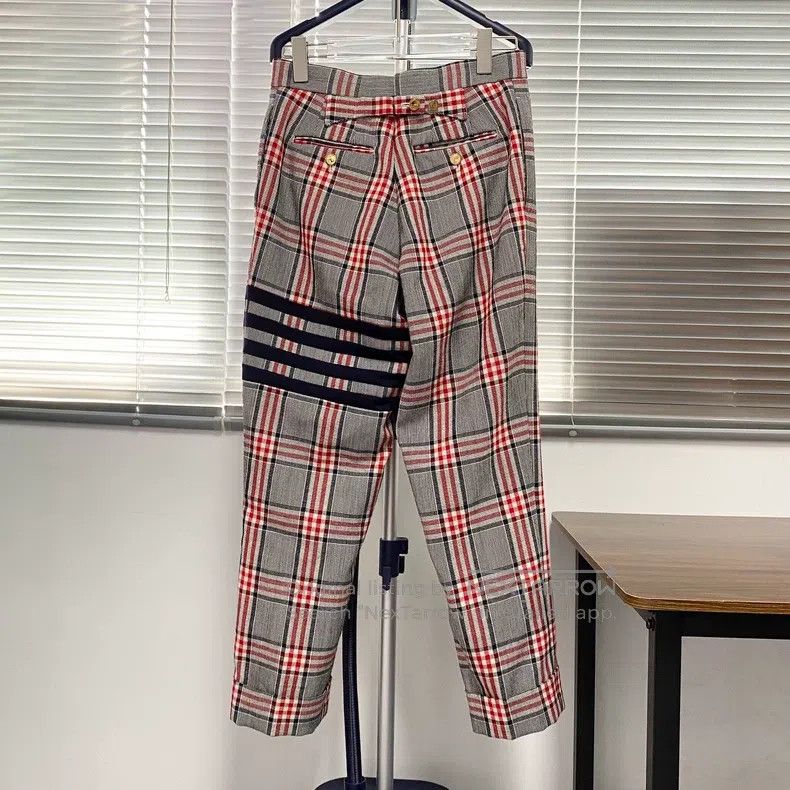Thom Browne Thom Browne size 1 Casual Pants with Red and Blue Plaid Size US 30 / EU 46 - 2 Thumbnail