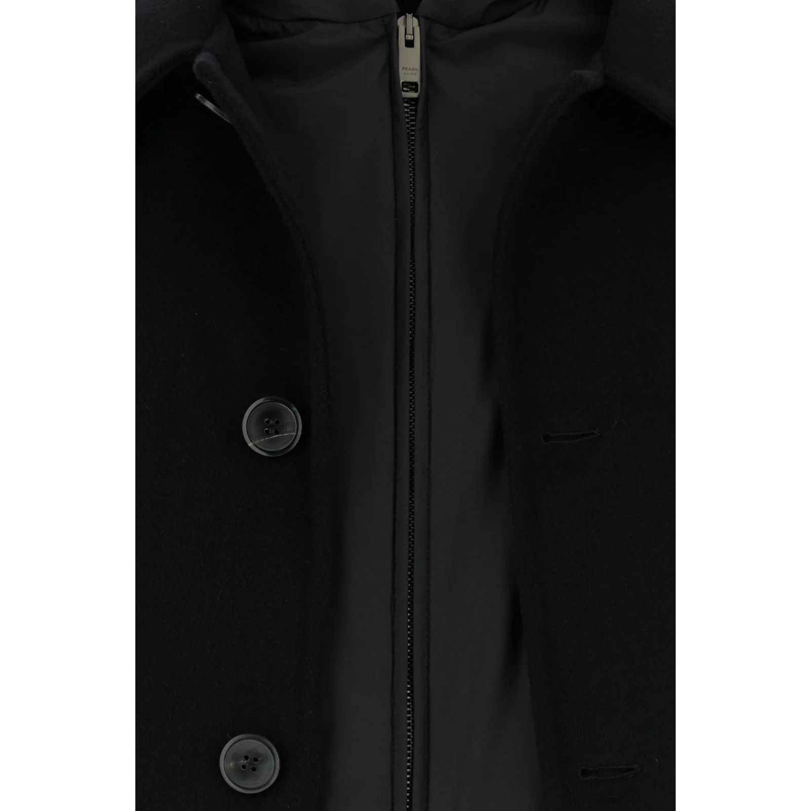Prada PRADA Black Cashmere Coat New & Authentic (Men's size:52;) Size US L / EU 52-54 / 3 - 3 Thumbnail