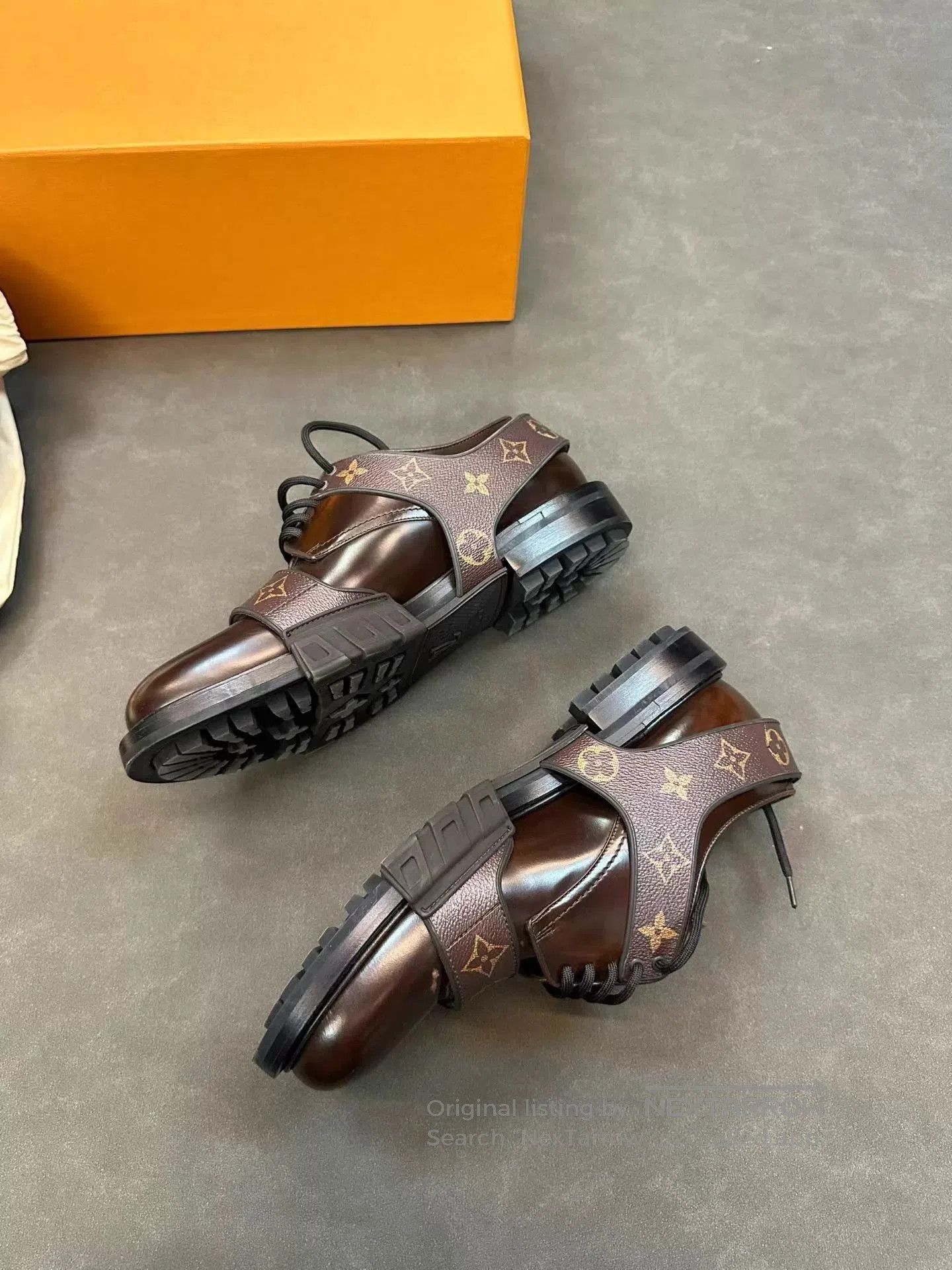Louis Vuitton Brown Leather Formal Lace-Up Shoes Size 9. Size US 9 / EU 42 - 3 Thumbnail