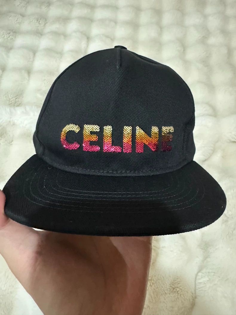 Celine CELINE Colorful sequined logo baseball cap hat Size ONE SIZE - 2 Thumbnail
