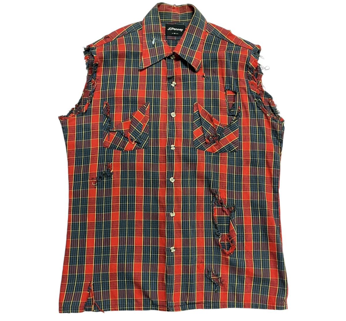 JCPenney Vintage Rare JC Penny Distressed Plaid Shirt Size US M / EU 48-50 / 2 - 1 Thumbnail
