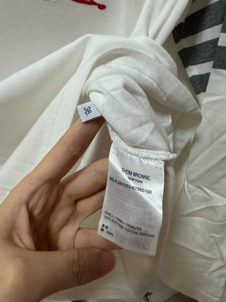 Thom Browne Thom Browne White puppy long-sleeved T-shirt Size XS / US 0-2 / IT 36-38 - 4 Thumbnail