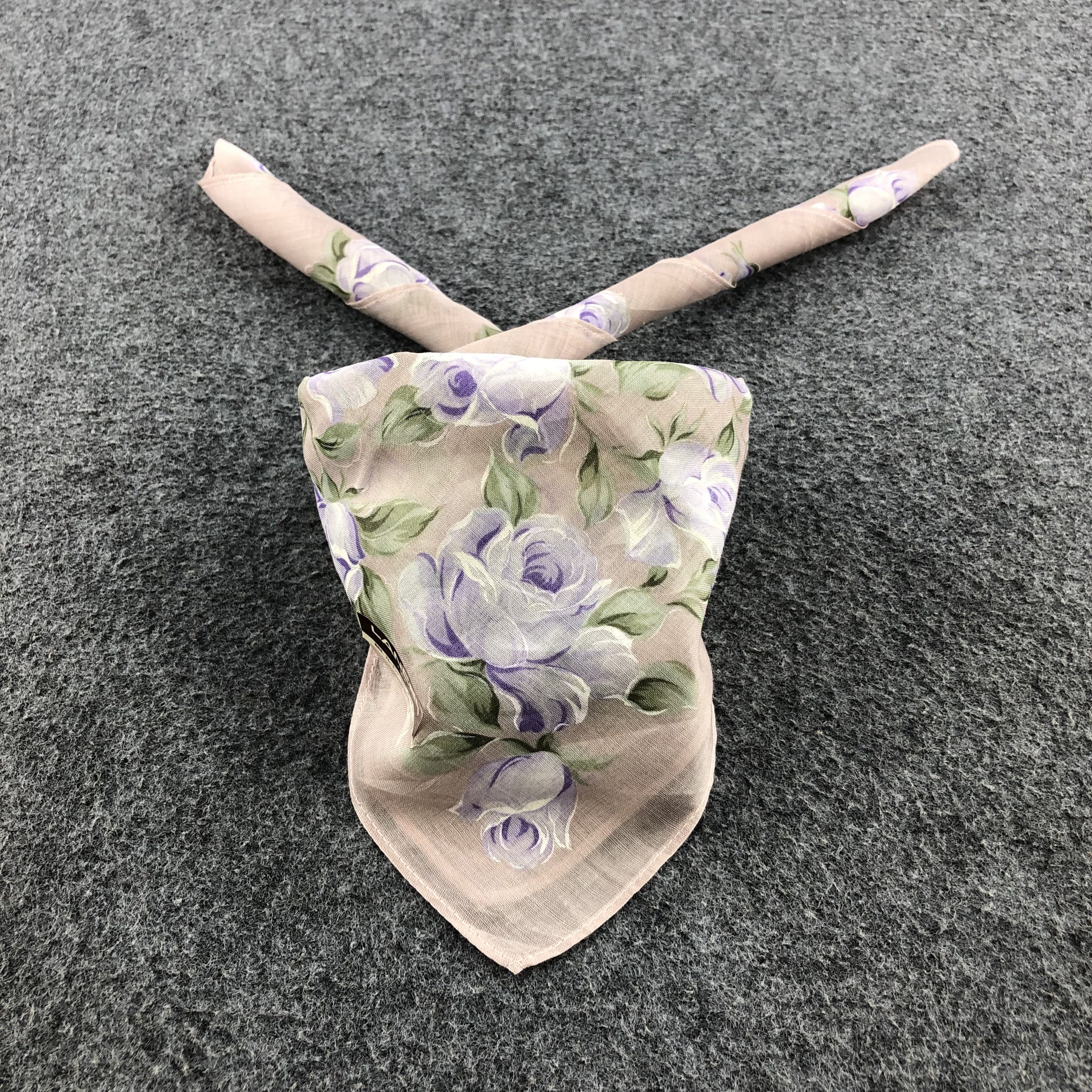 Lancel Floral Handkerchief Neckerchief Bandana H1317