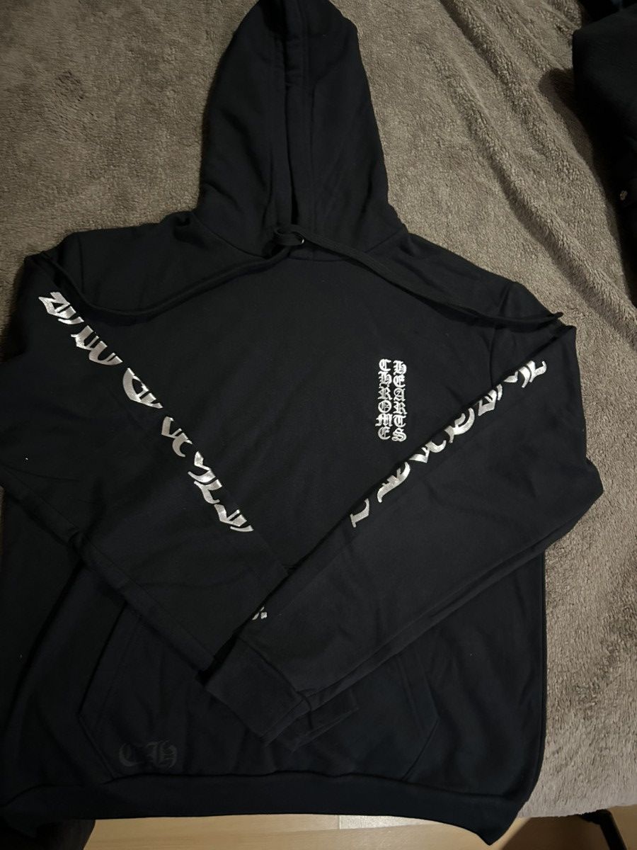 Chrome Hearts 1988 Metallic Silver Foil Black Hoodie