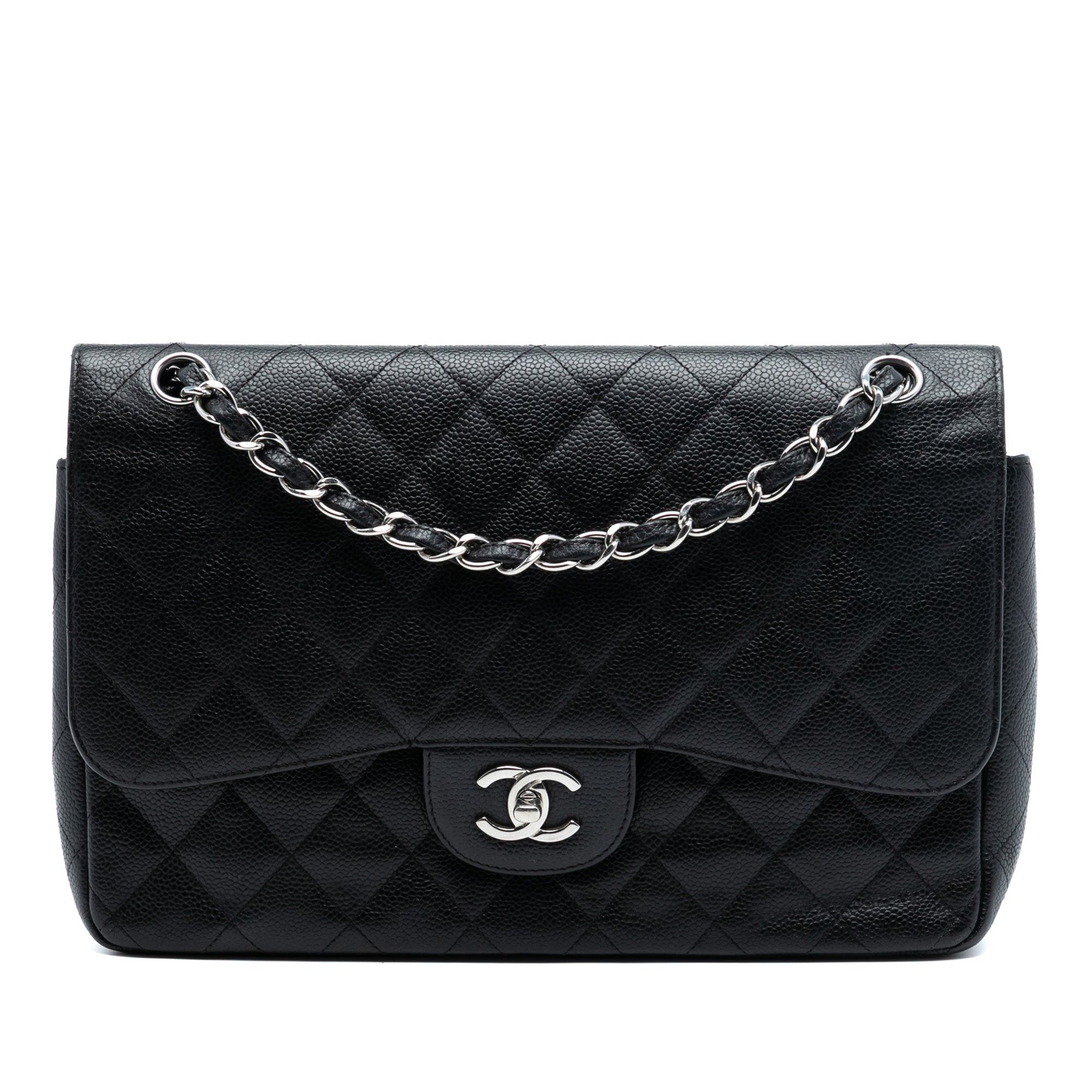 Jumbo Classic Caviar Double Flap